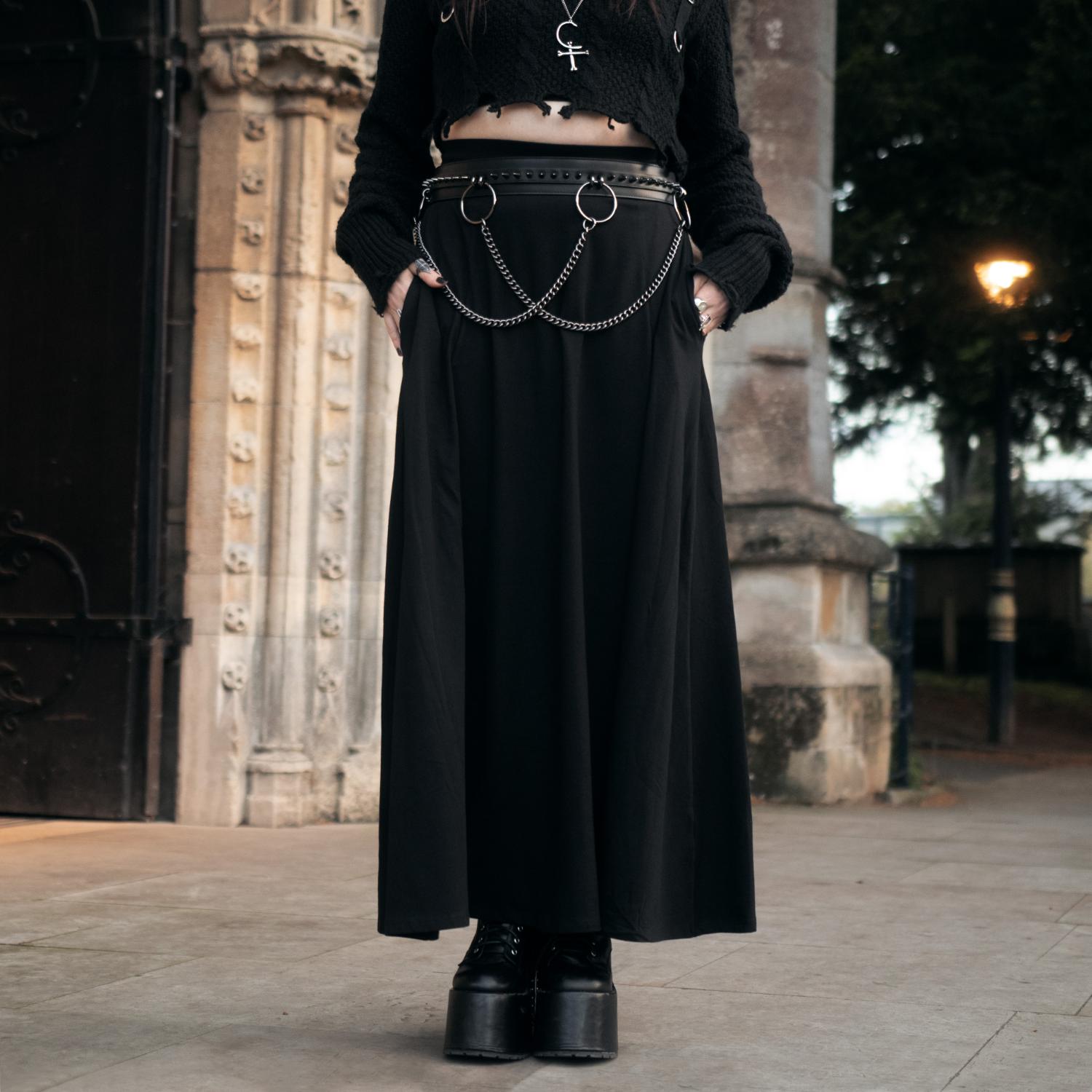 Black Jersey Maxi Skirt | Loose Fit Full Length | Snag – Snag