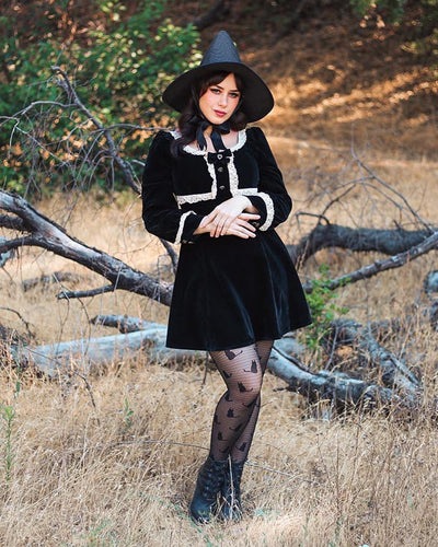 Salem Cat Tights - Black