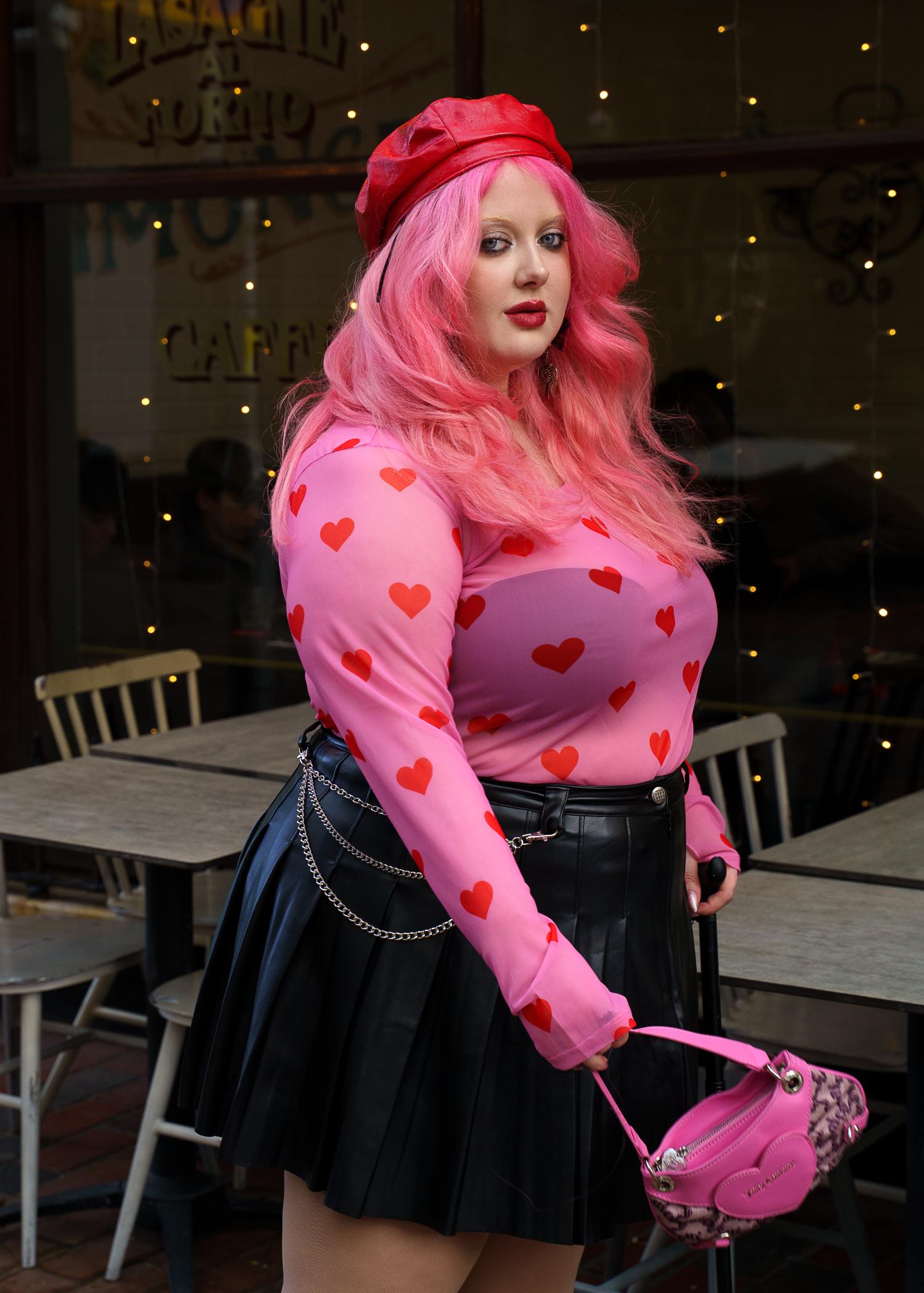 Love Me Heart Print Mesh Top | Sheer Alternative Top | Sizes 4-38