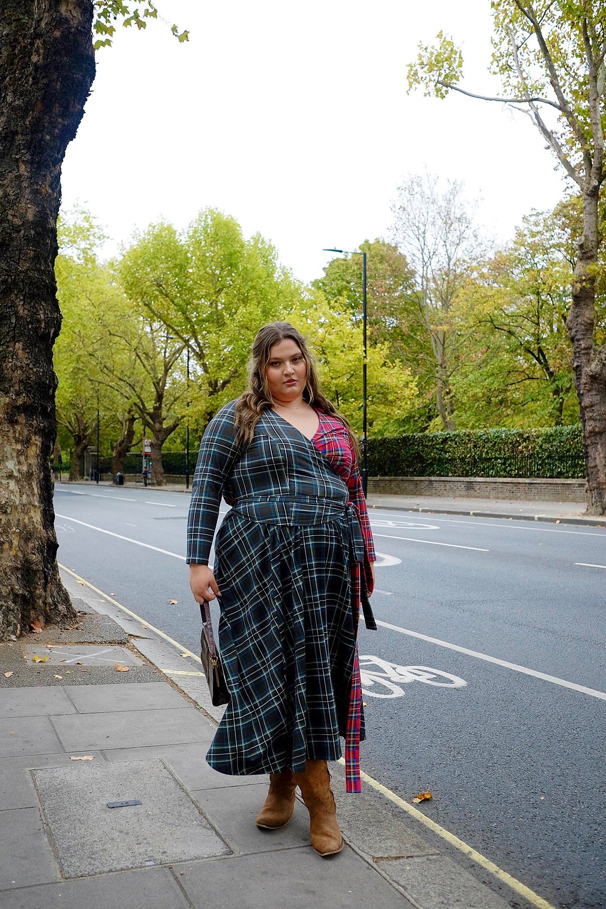 Islay Jersey Maxi A-Line Skirt - Green Tartan
