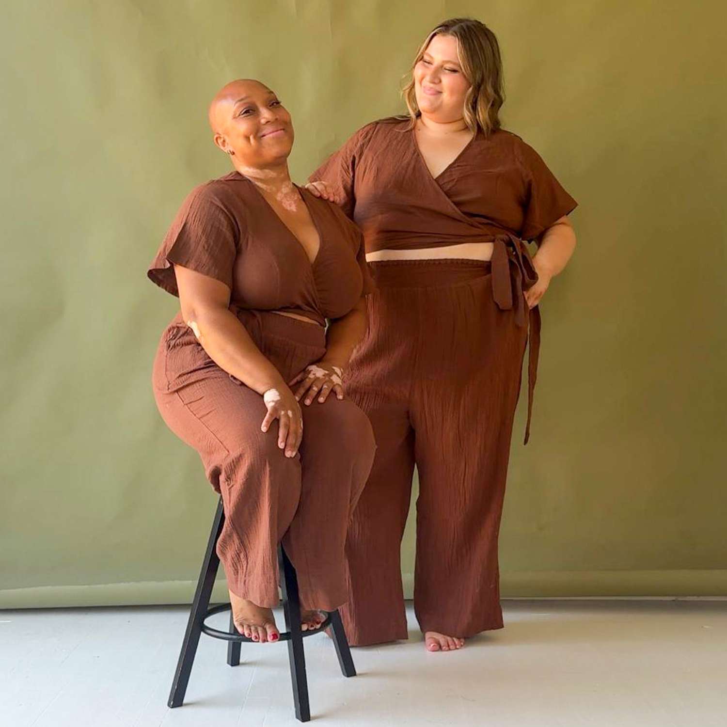 The Noor Cotton Gauze Wide-Leg Trousers - Brown