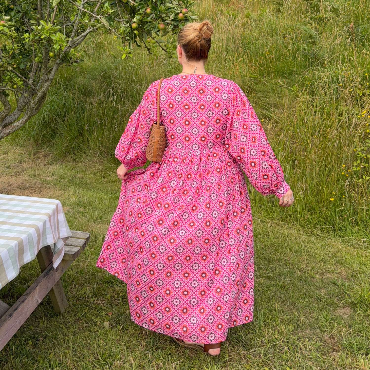 The Gabriella Cotton Long Dress - Pink Pearl