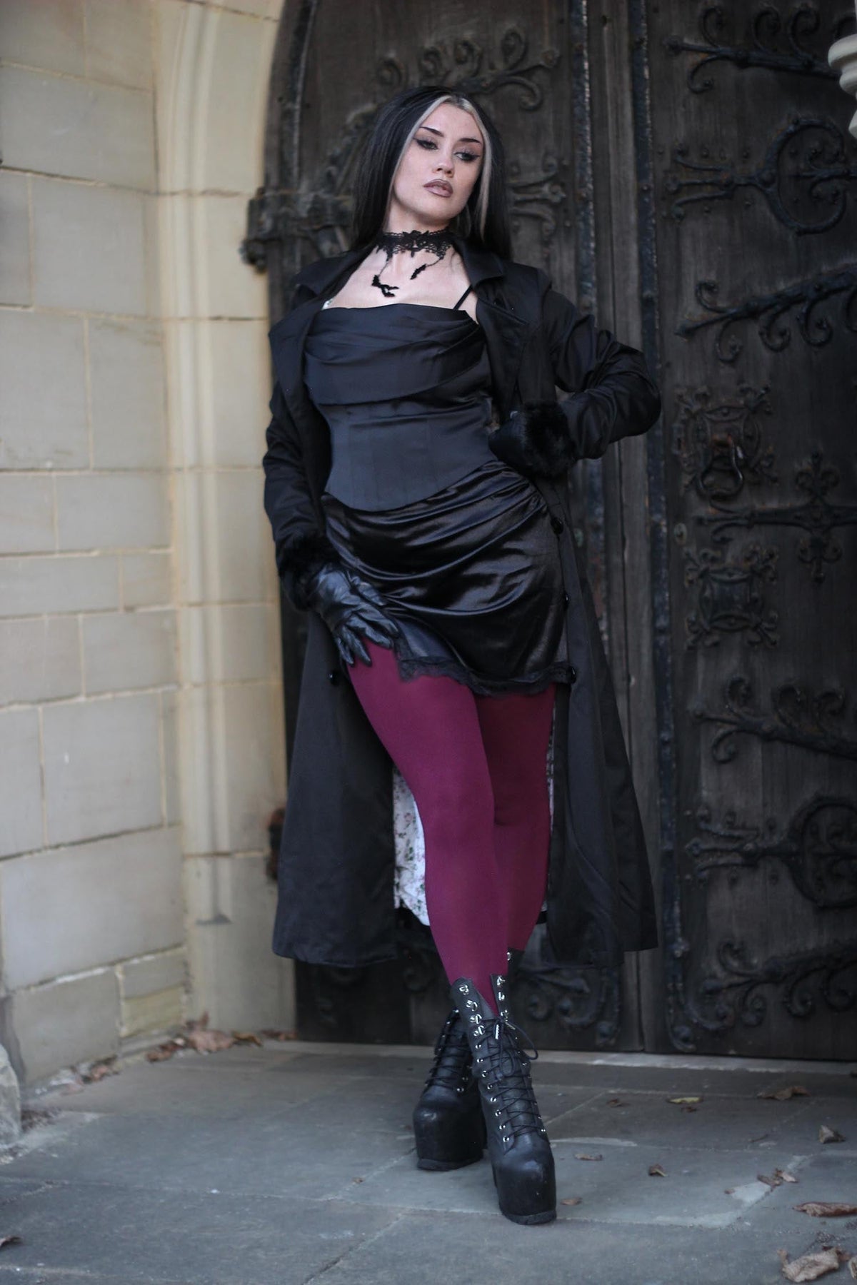 120 Denier Super-Opaque Tights - Cherry