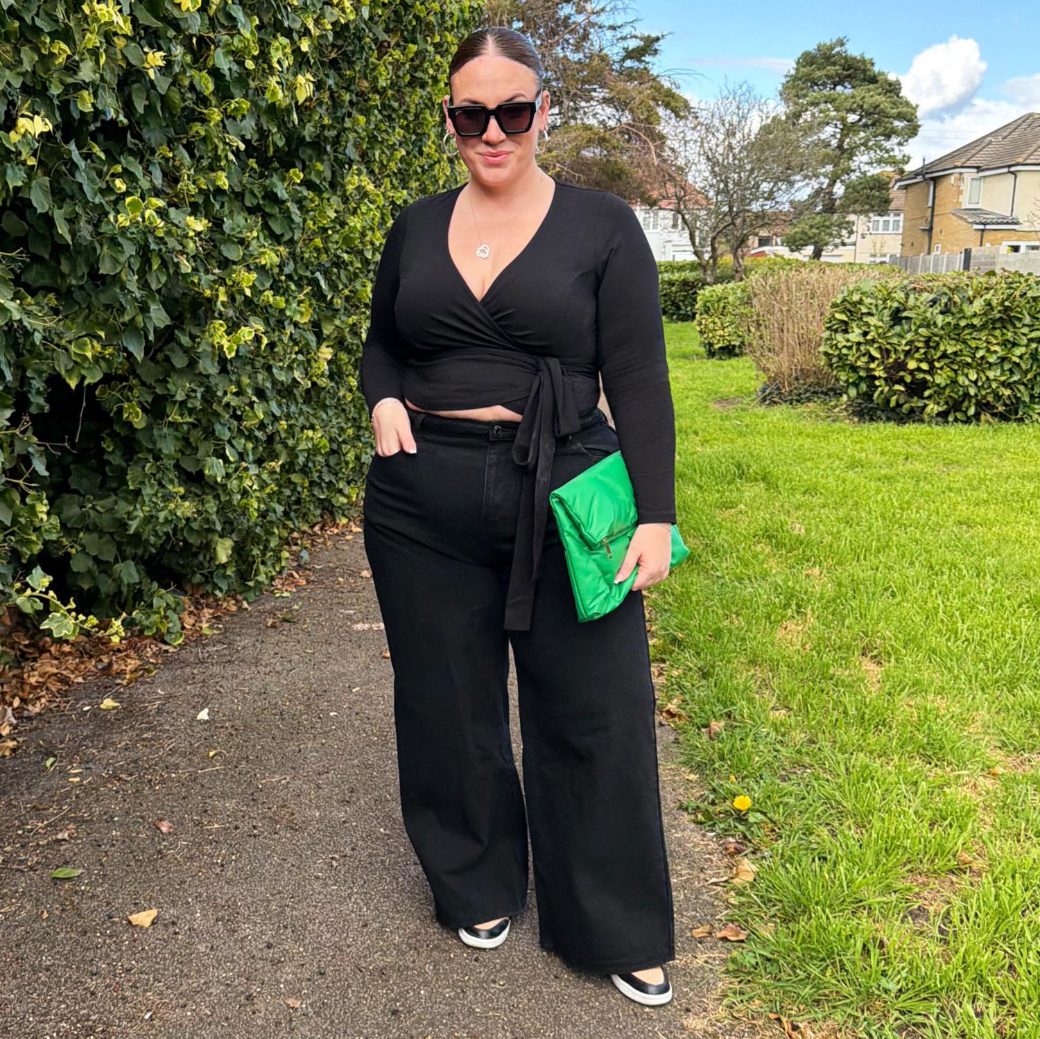 Organic Cotton Wrap Top - Black