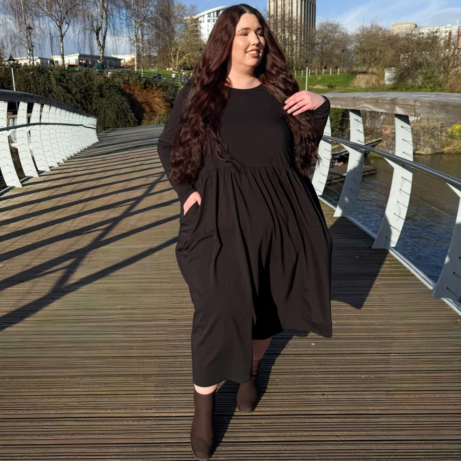 long sleeve maxi dress australia Black Long Sleeve Maxi Dress | Full Coverage