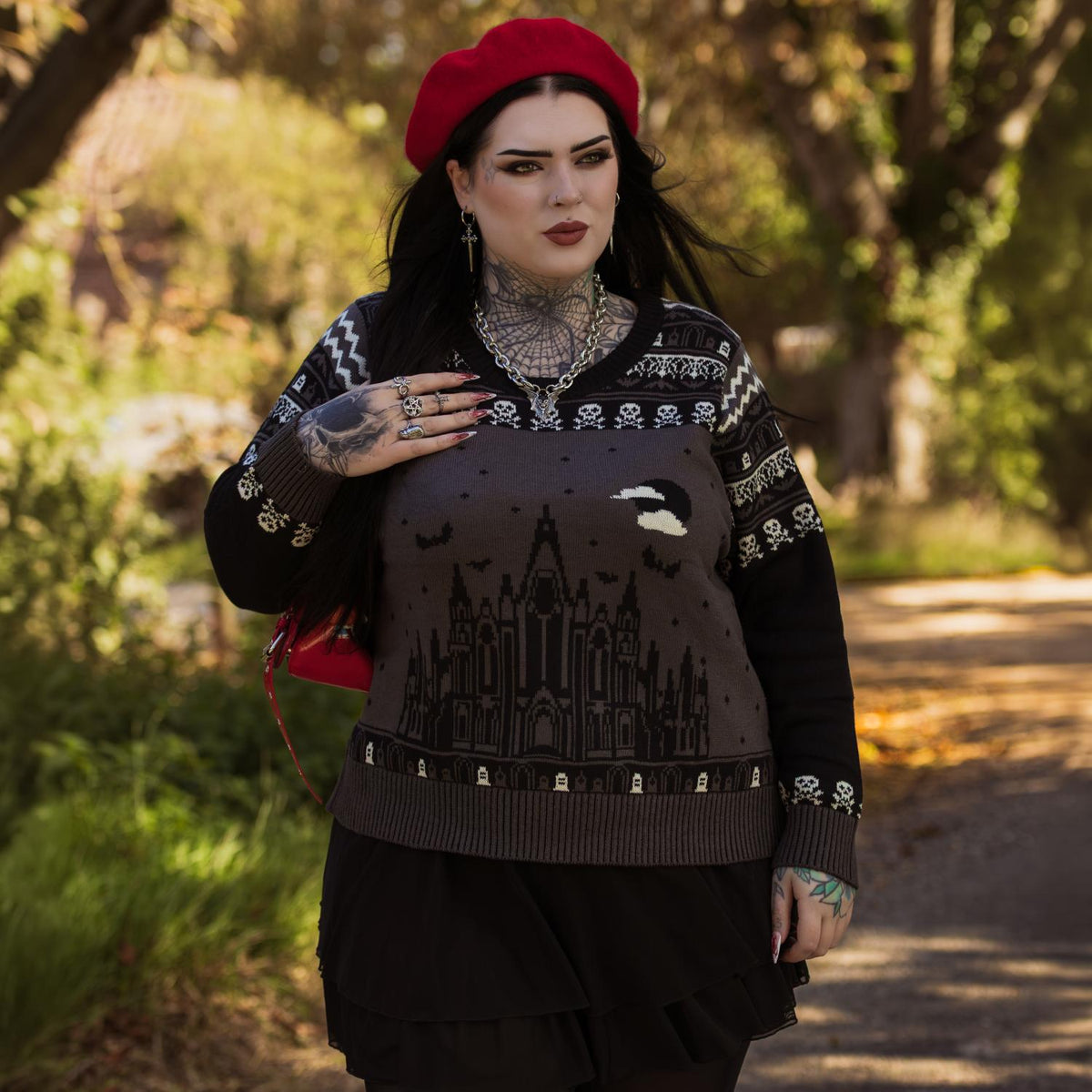 Fair Isle Jumper - Haunted House - Black/Grey