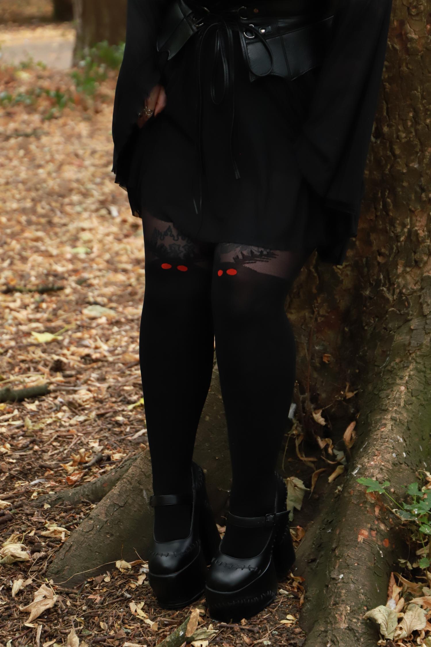 Halloween Tights - Mothman - Black