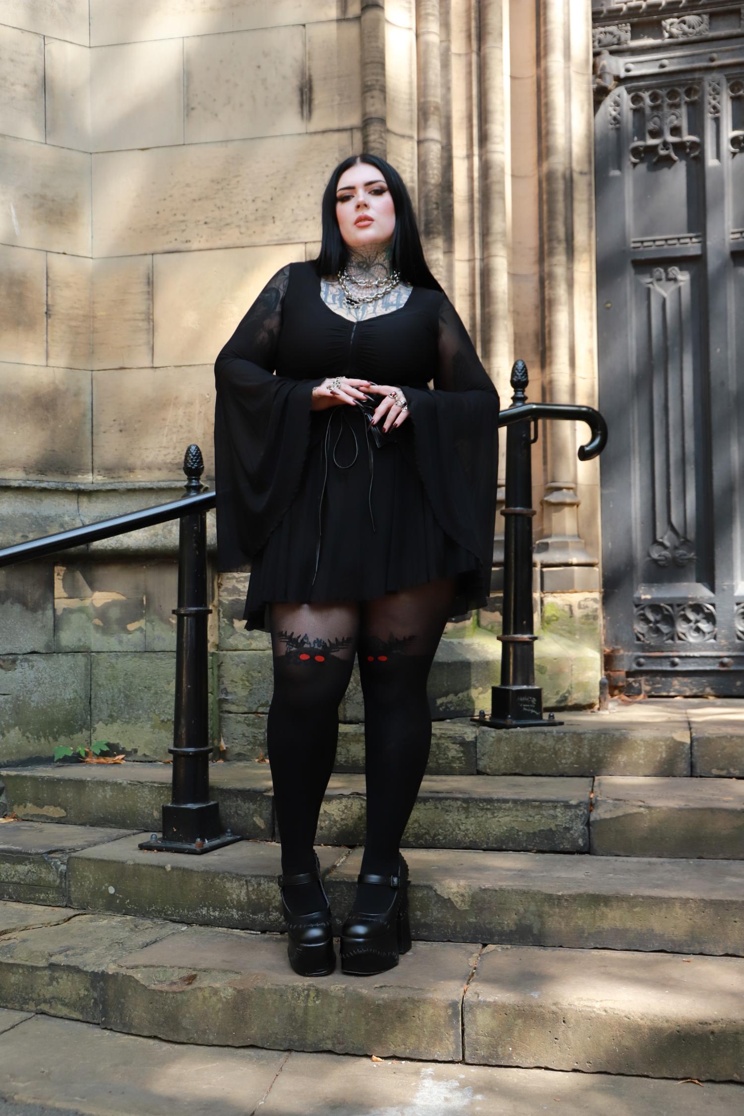 Halloween Tights - Mothman - Black