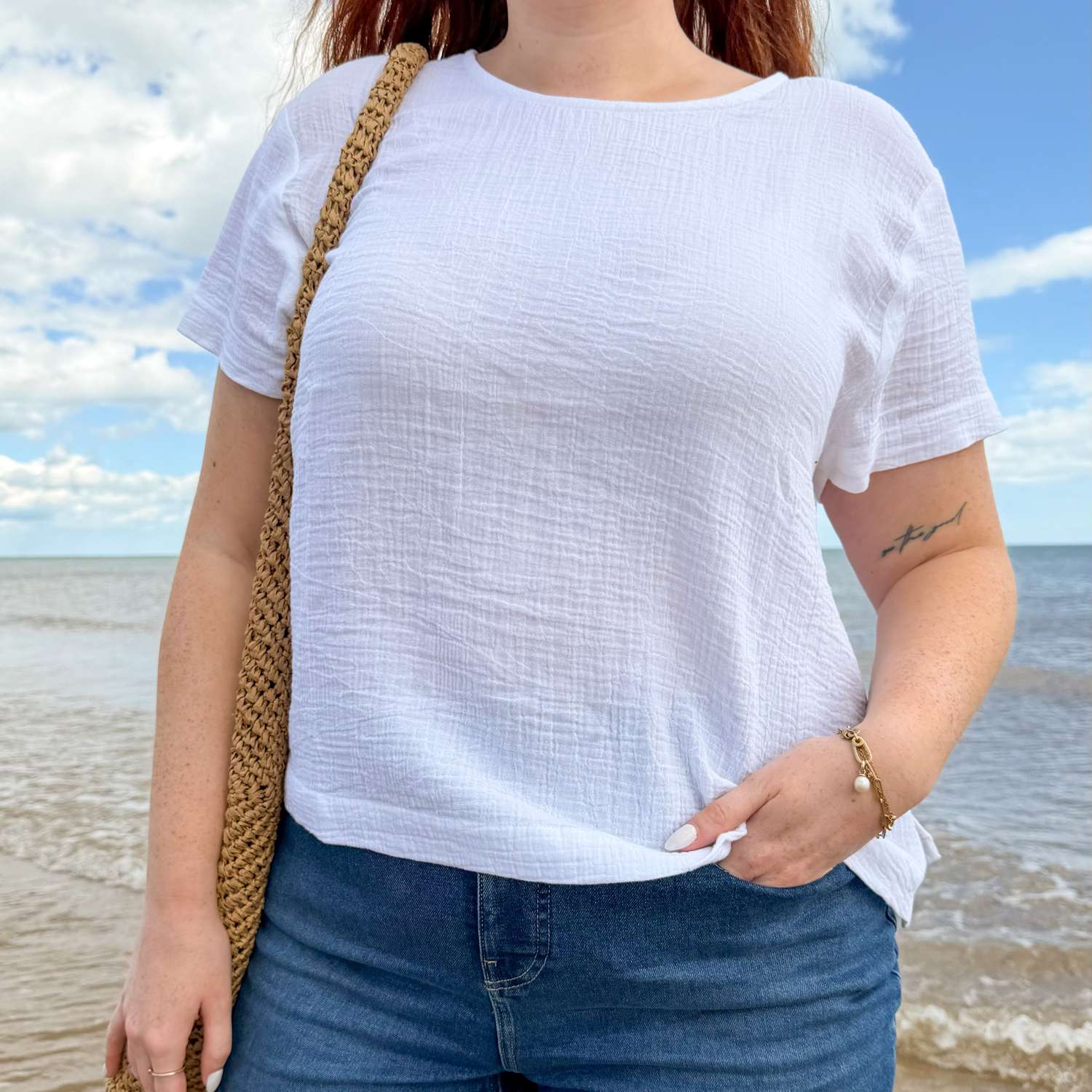 The Ida Cotton Gauze T-Shirt - White