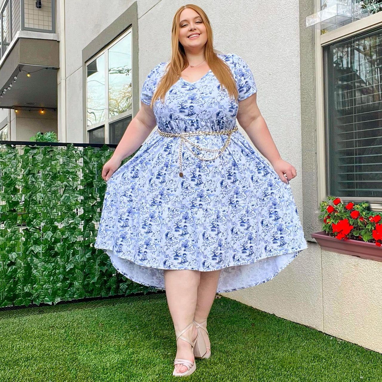 T-Shirt Tiered Dress - Passion au Jardin - L'Amour Rose