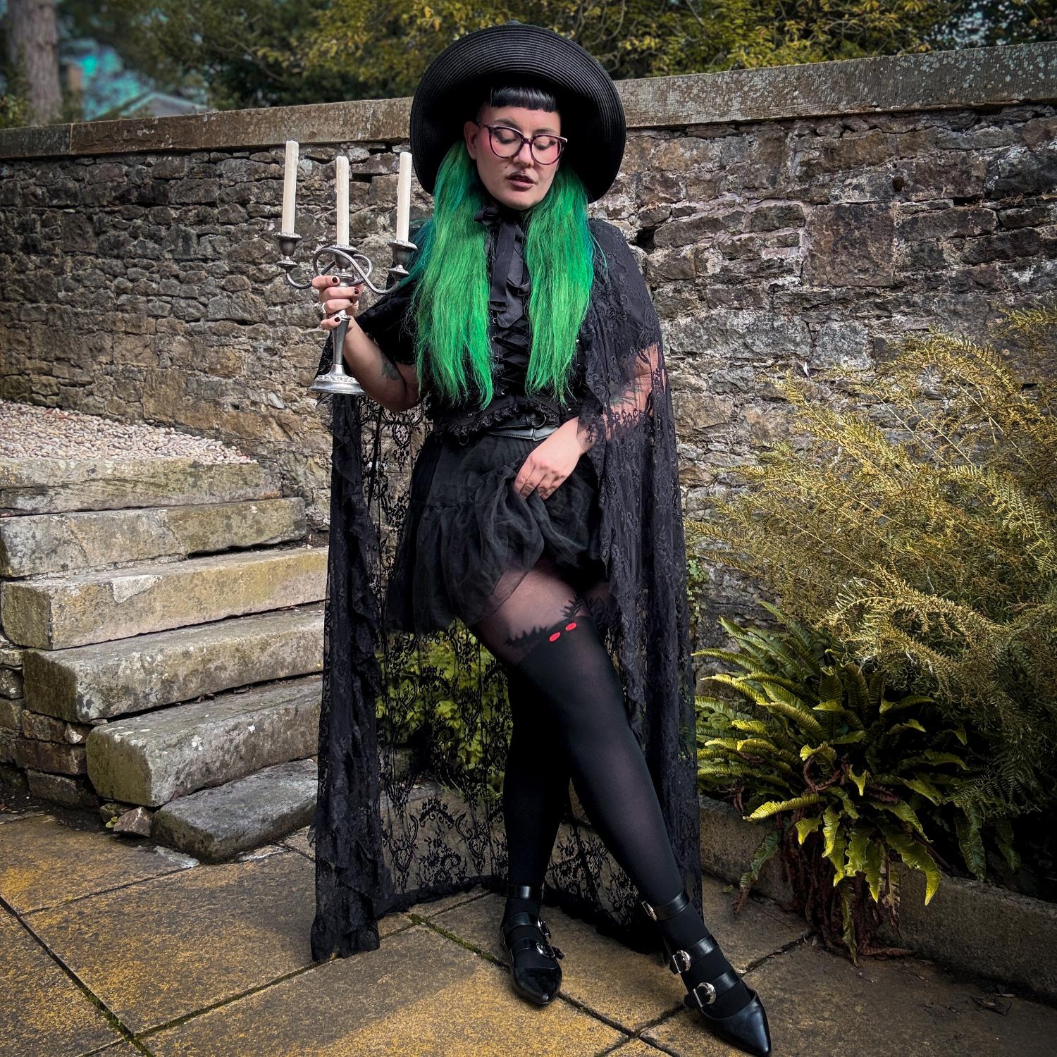 Halloween Tights - Mothman - Black