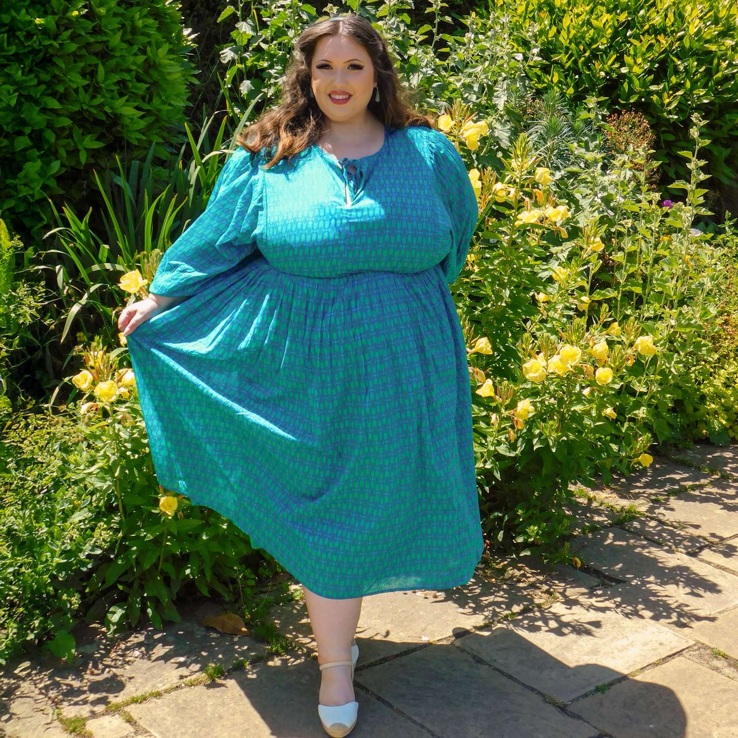 The Gabriella Cotton Long Dress - Teal City