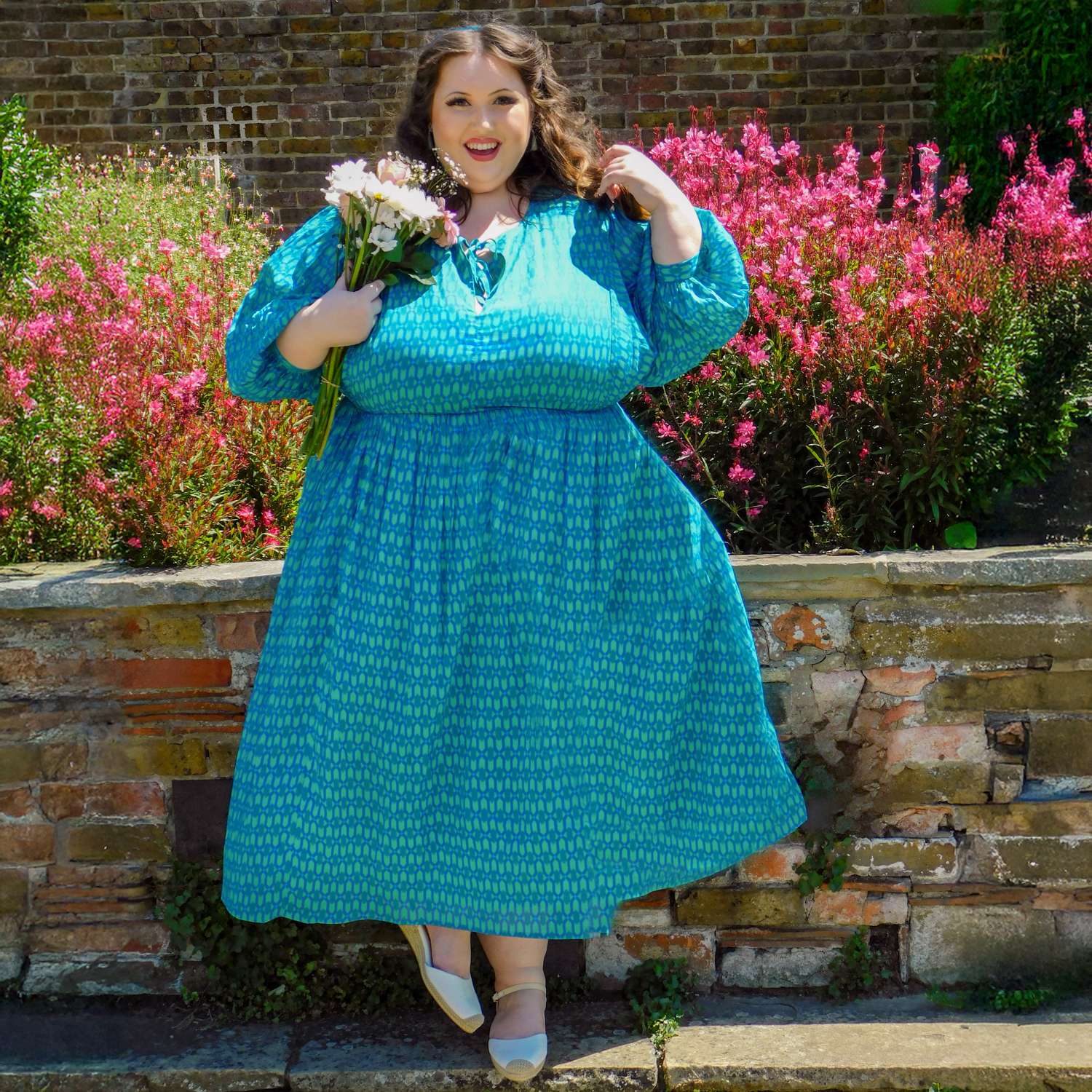 The Gabriella Cotton Long Dress - Teal City