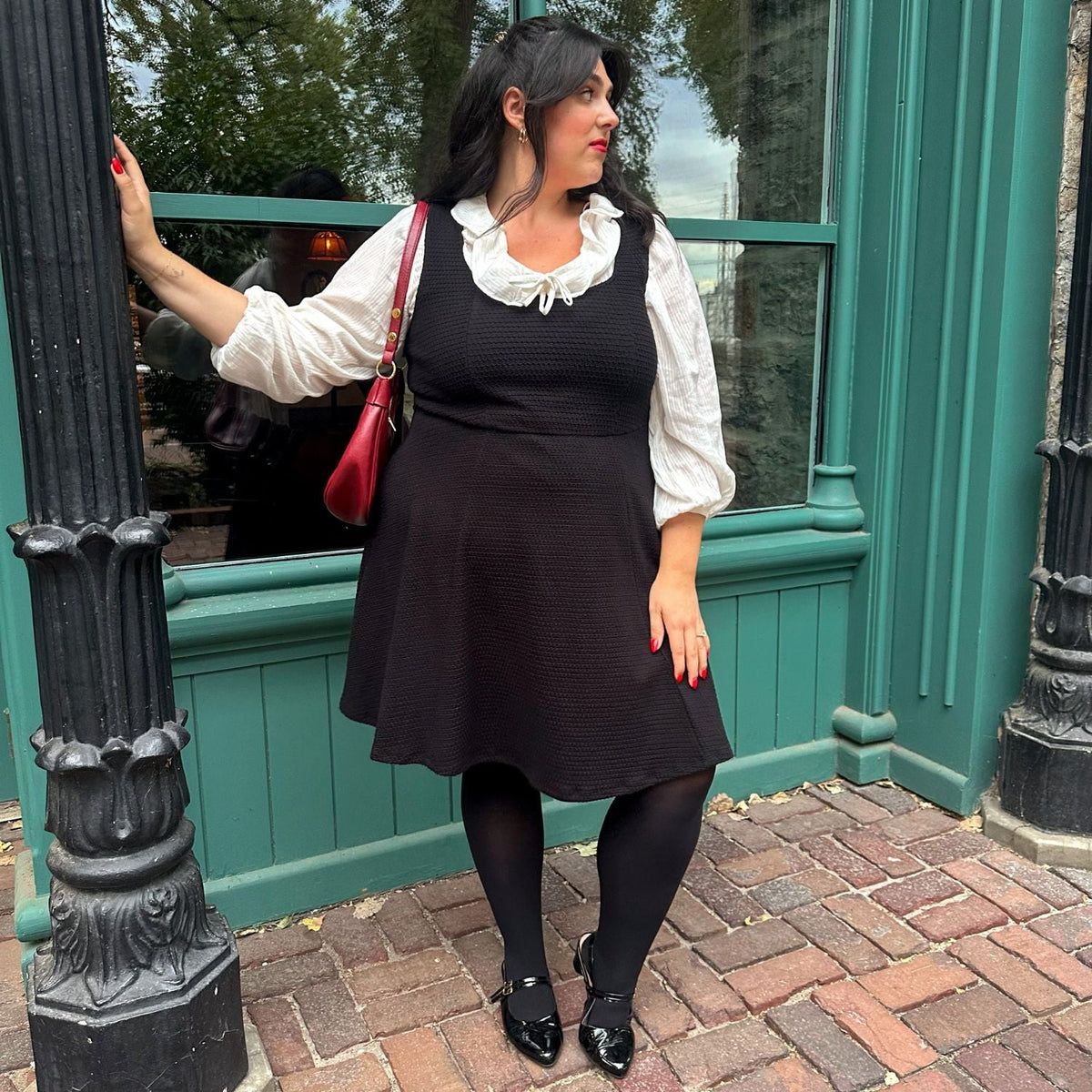 Archean Tailored Skater Dress - Black