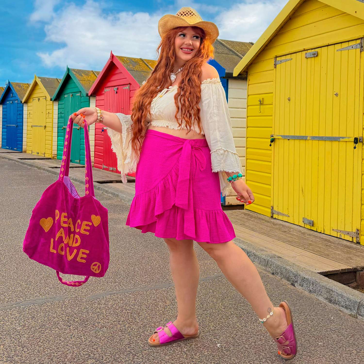 The Mary Cotton Gauze Skirt - Peony