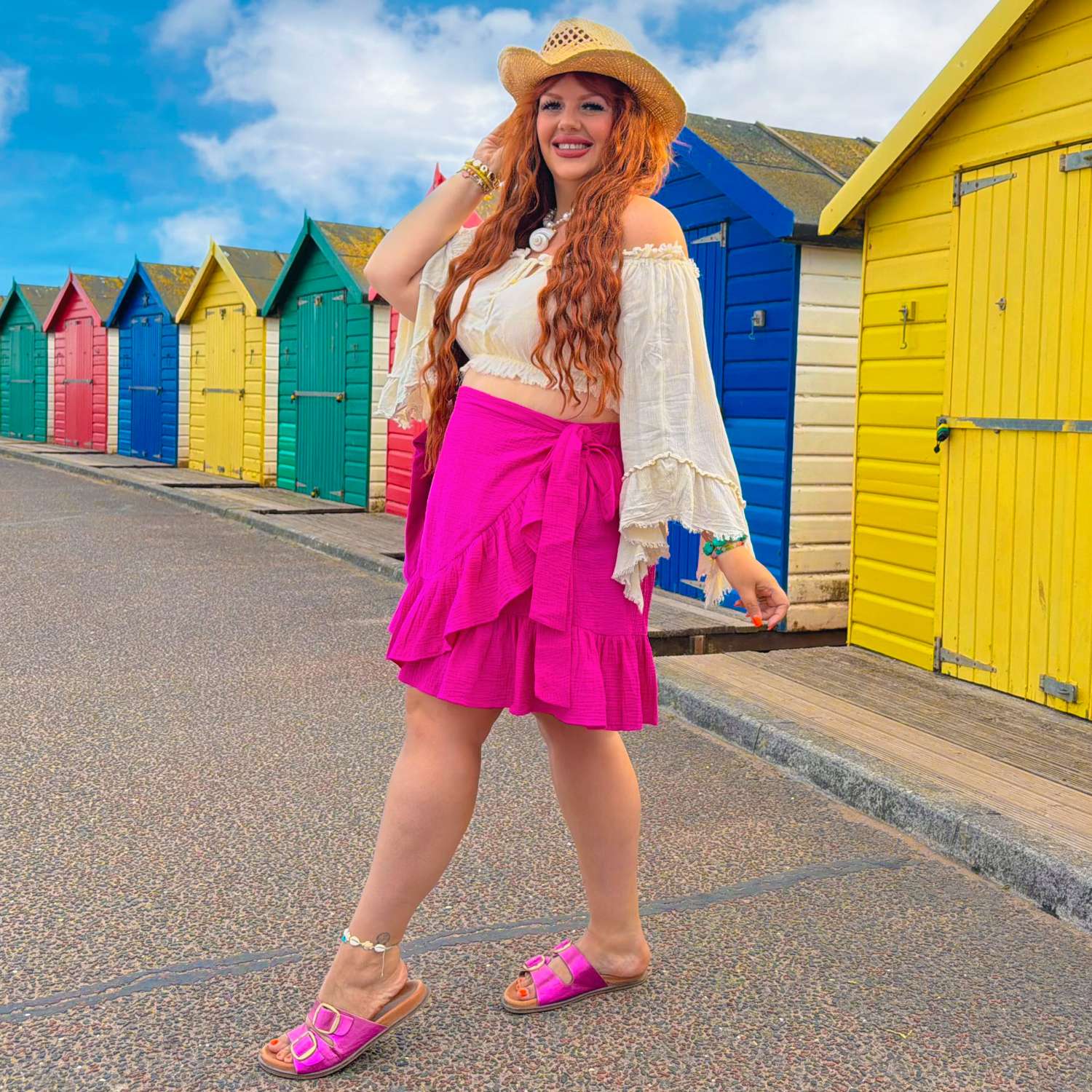 The Mary Cotton Gauze Skirt - Peony