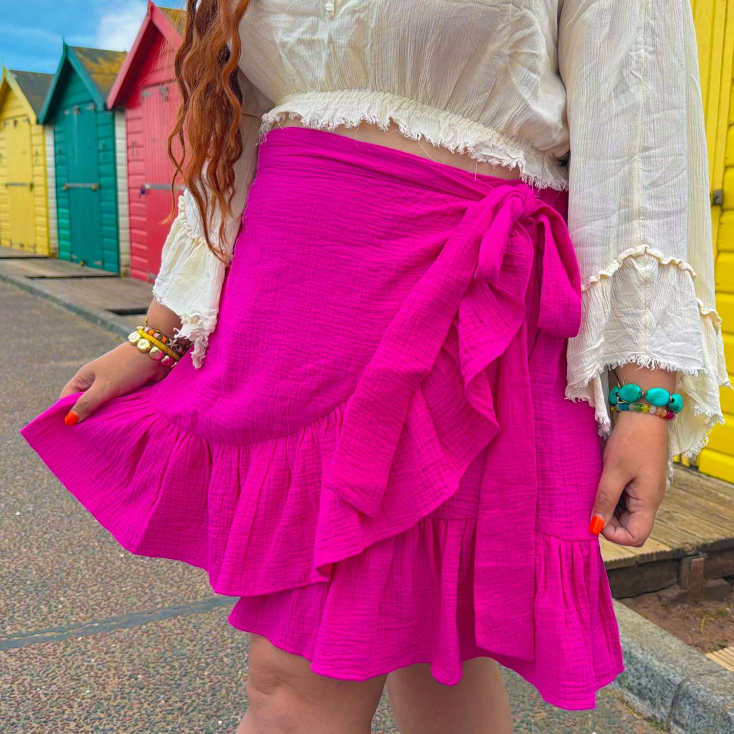 The Mary Cotton Gauze Skirt - Peony
