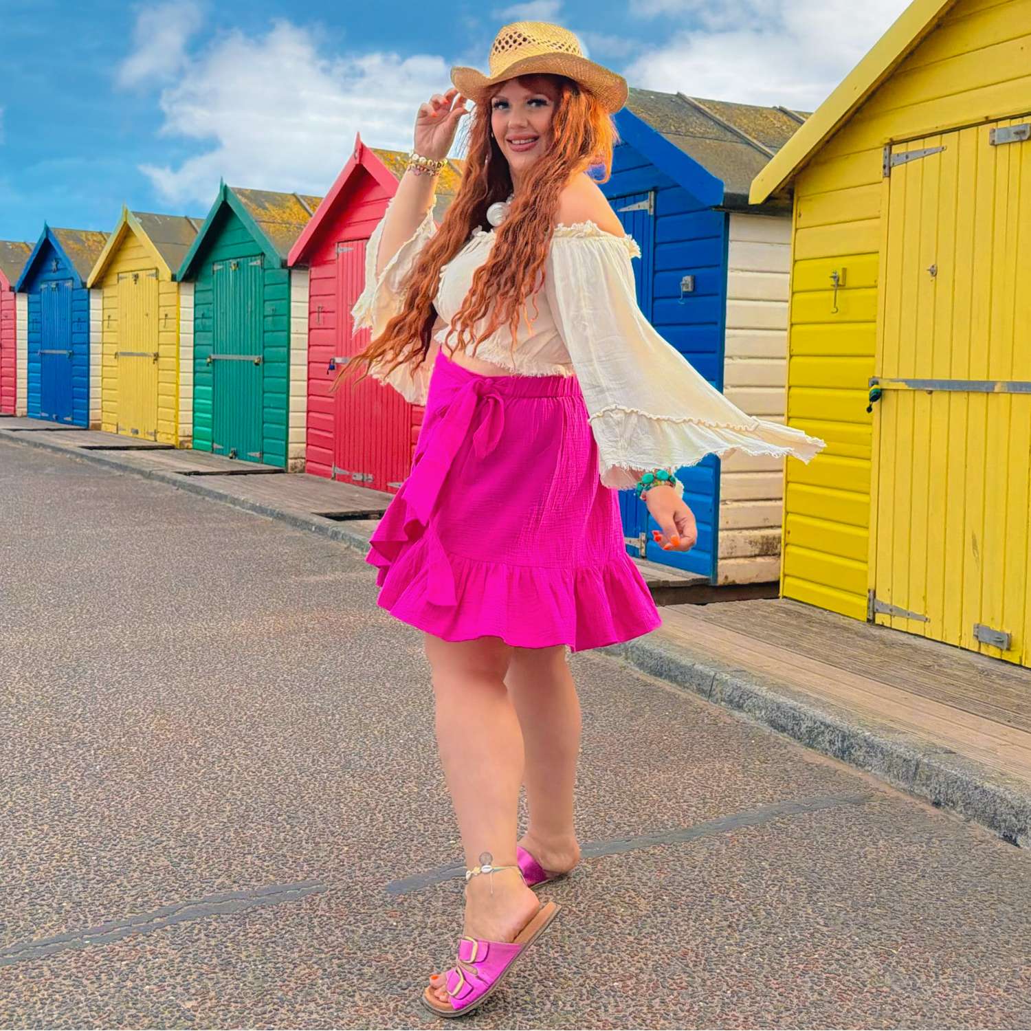 The Mary Cotton Gauze Skirt - Peony