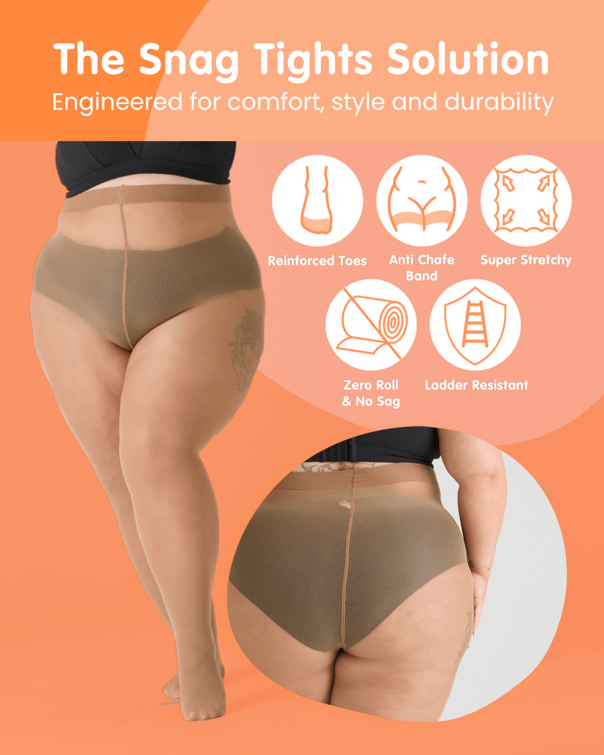 Semi-Opaque 50 Den Tights - Builder’s Tea