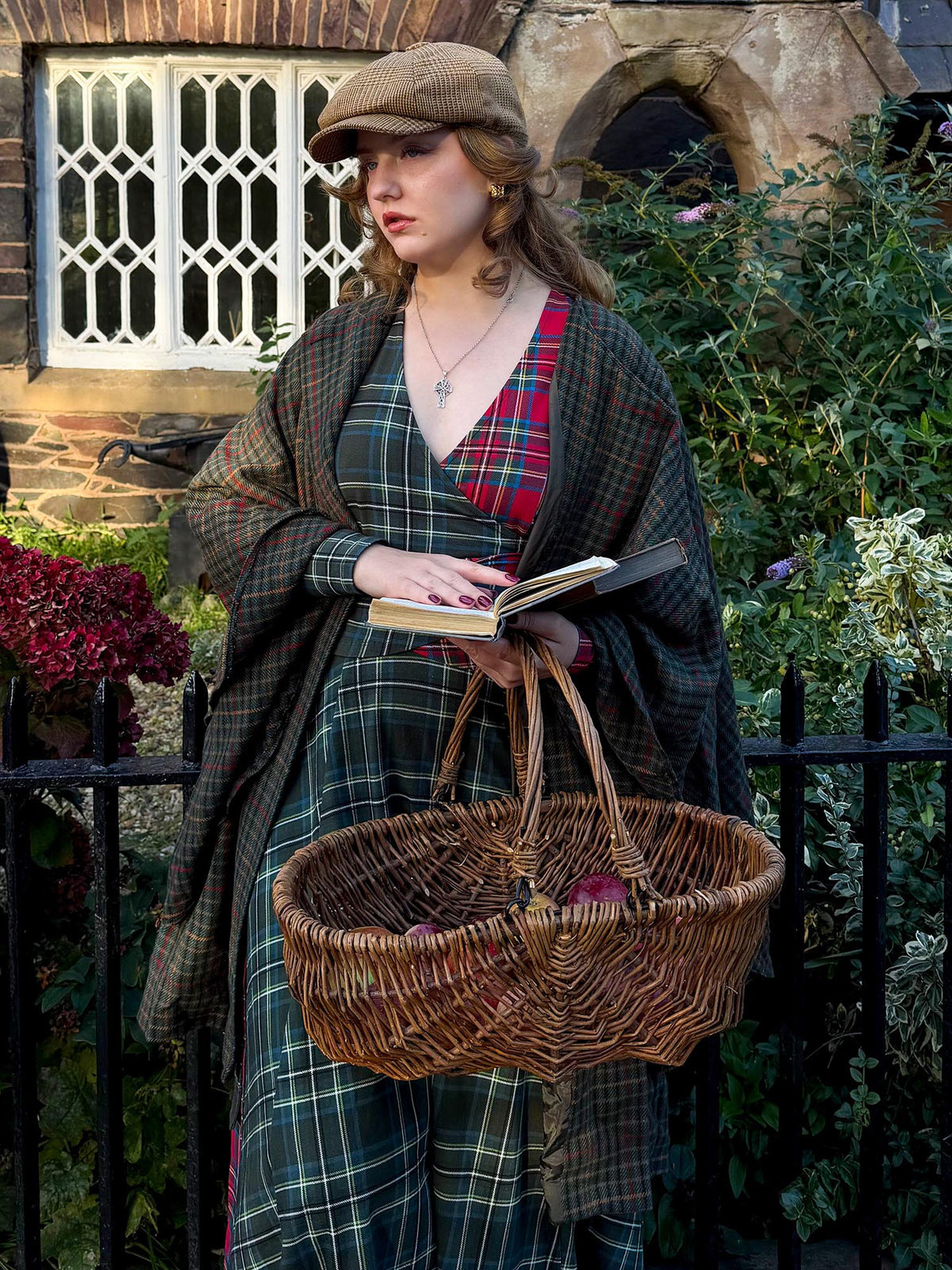 Islay Jersey Maxi A-Line Skirt - Green Tartan