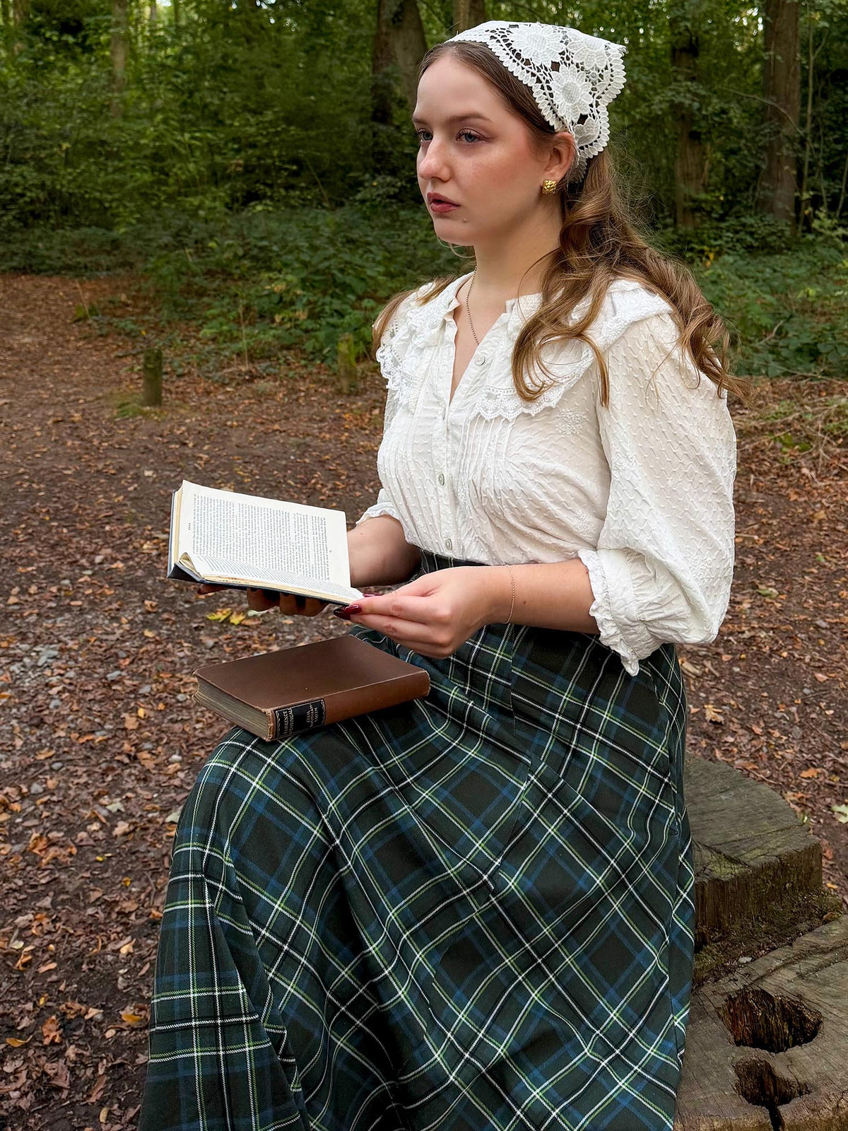 Islay Jersey Maxi A-Line Skirt - Green Tartan