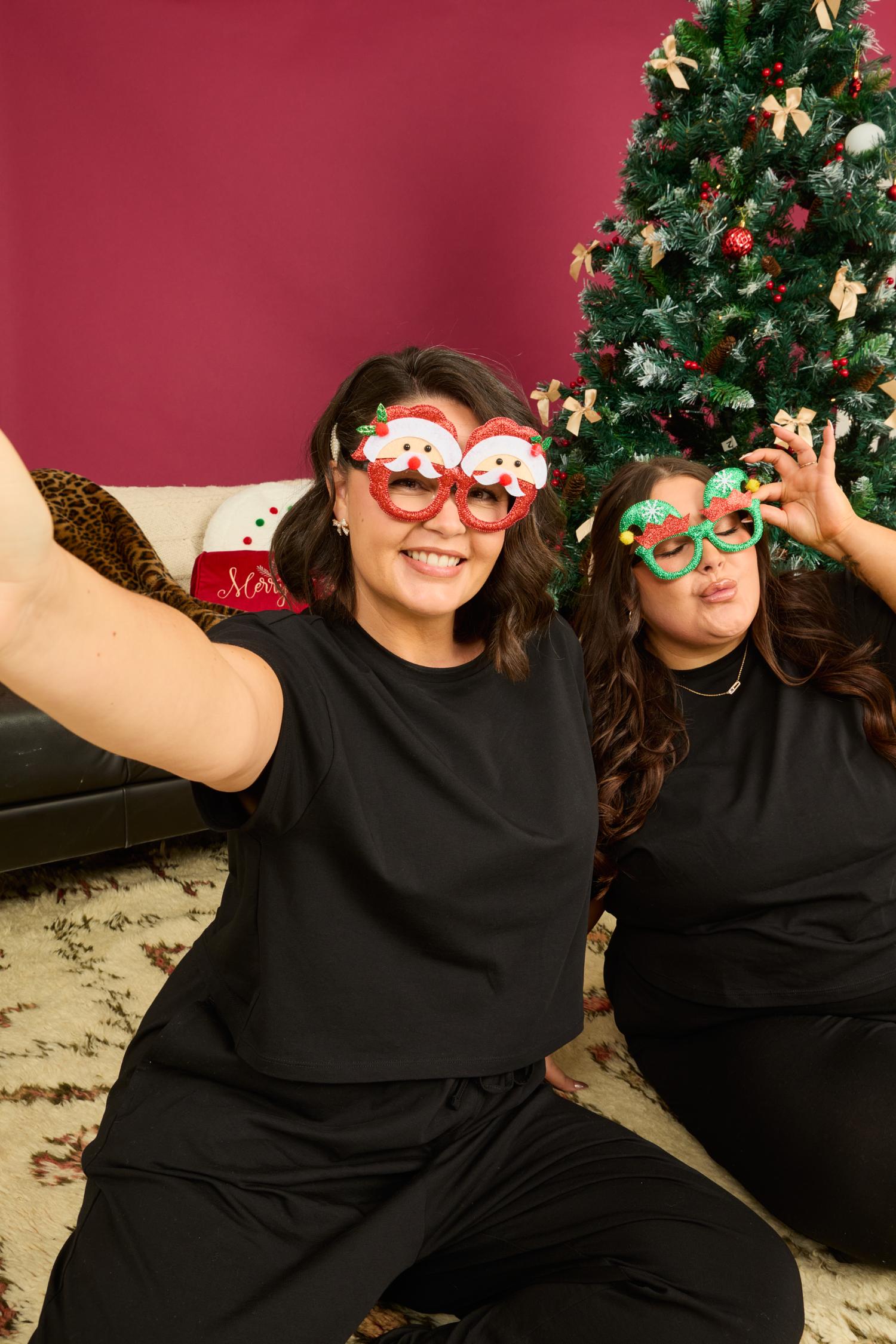 Organic Cotton PJ Boxy Tee - Plain Black