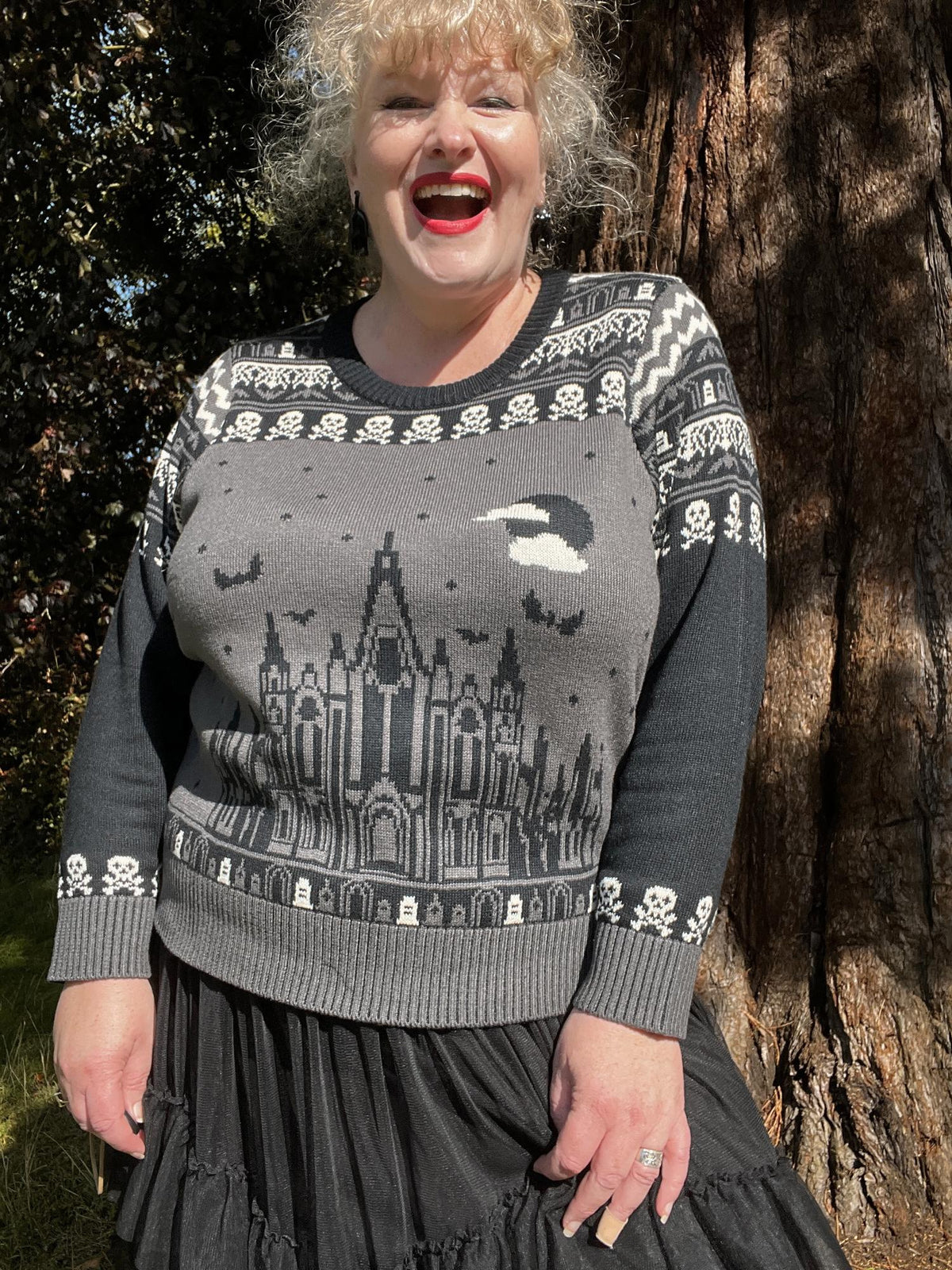 Fair Isle Jumper - Haunted House - Black/Grey