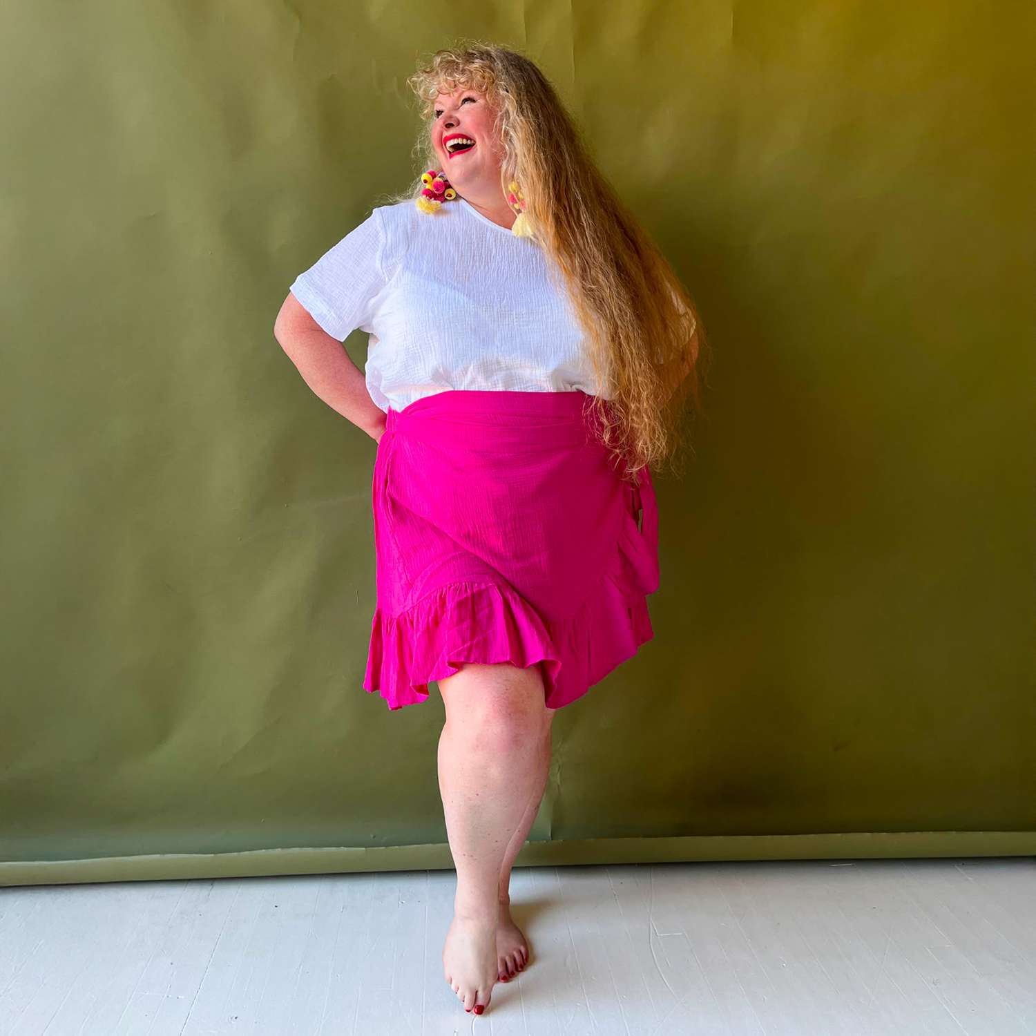 The Mary Cotton Gauze Skirt - Peony