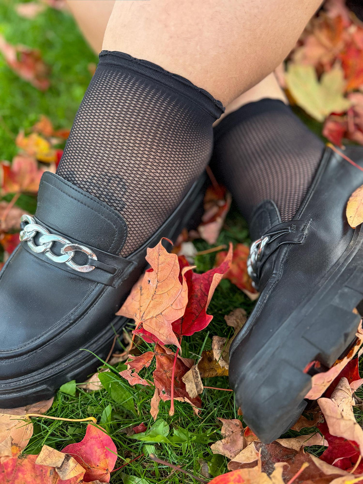Fishnet Ankle Socks - Black