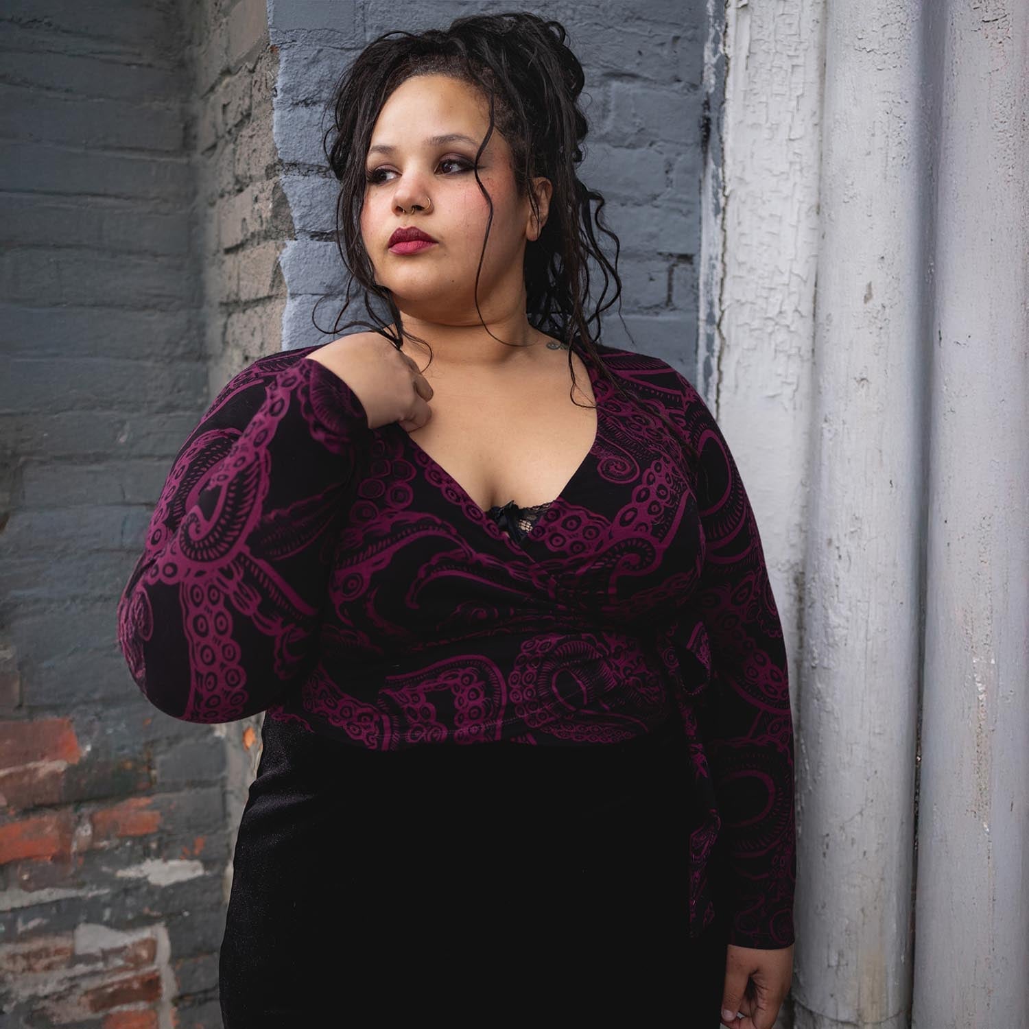 Organic Cotton Wrap Top - Kraken's Embrace