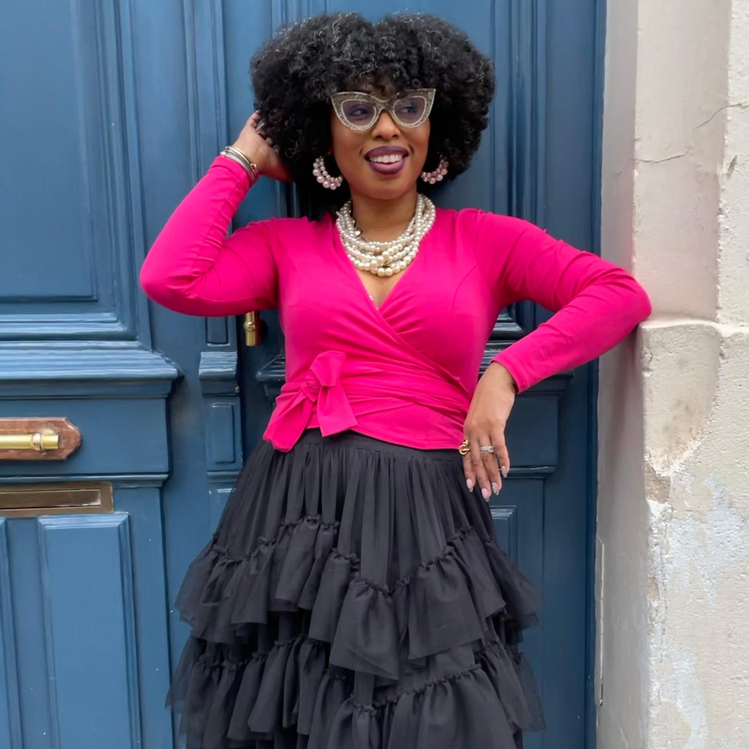 Organic Cotton Wrap Top - Pomegranate