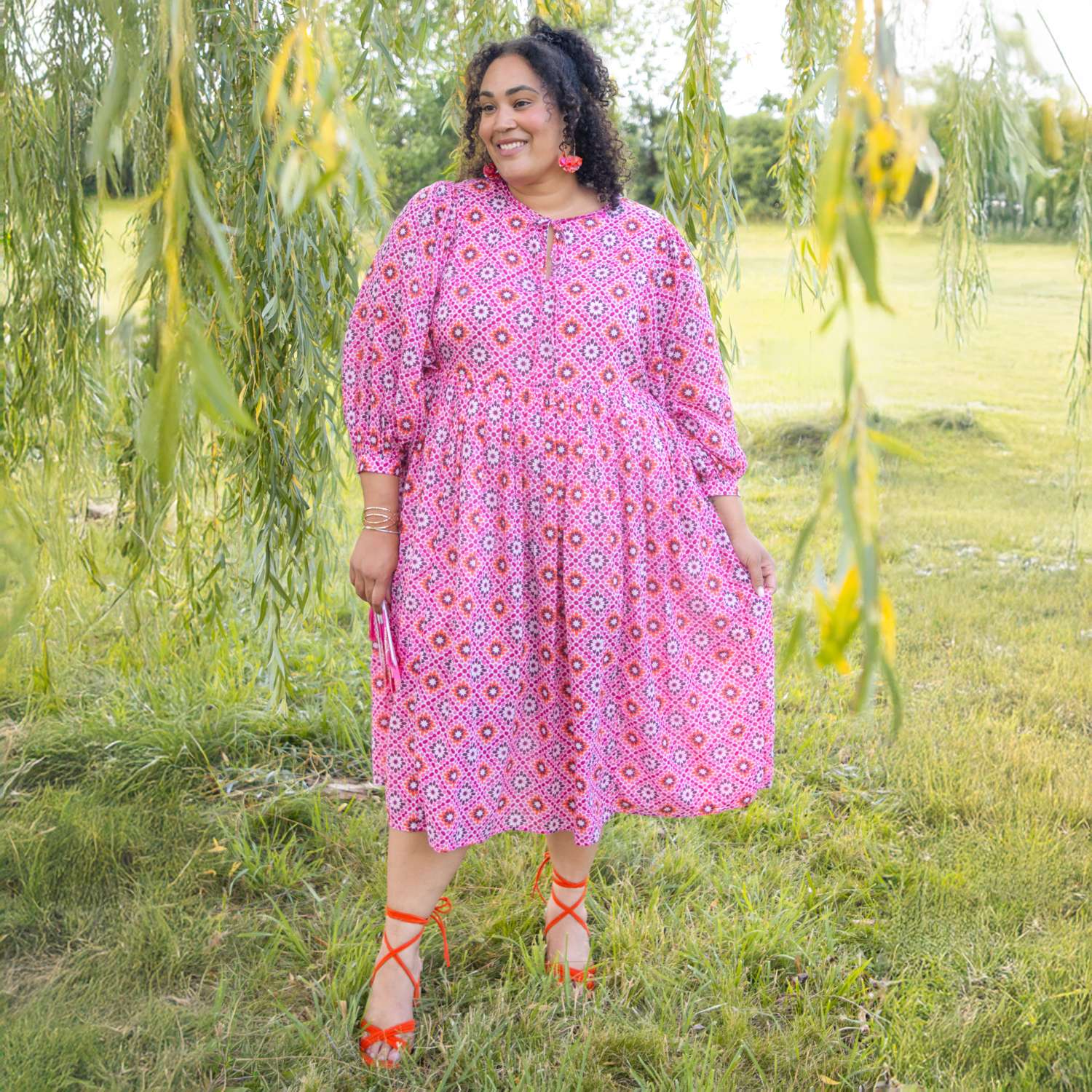 The Gabriella Cotton Long Dress - Pink Pearl