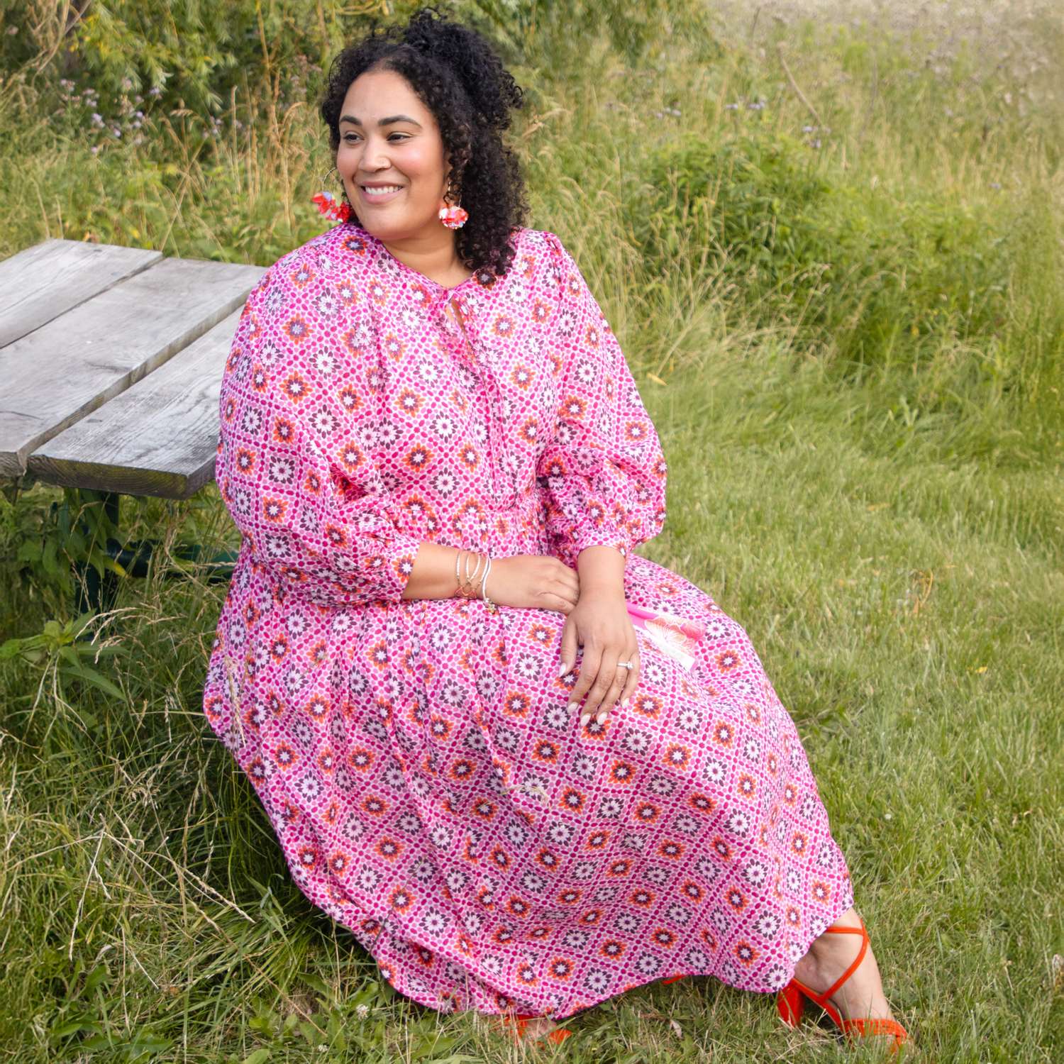 The Gabriella Cotton Long Dress - Pink Pearl