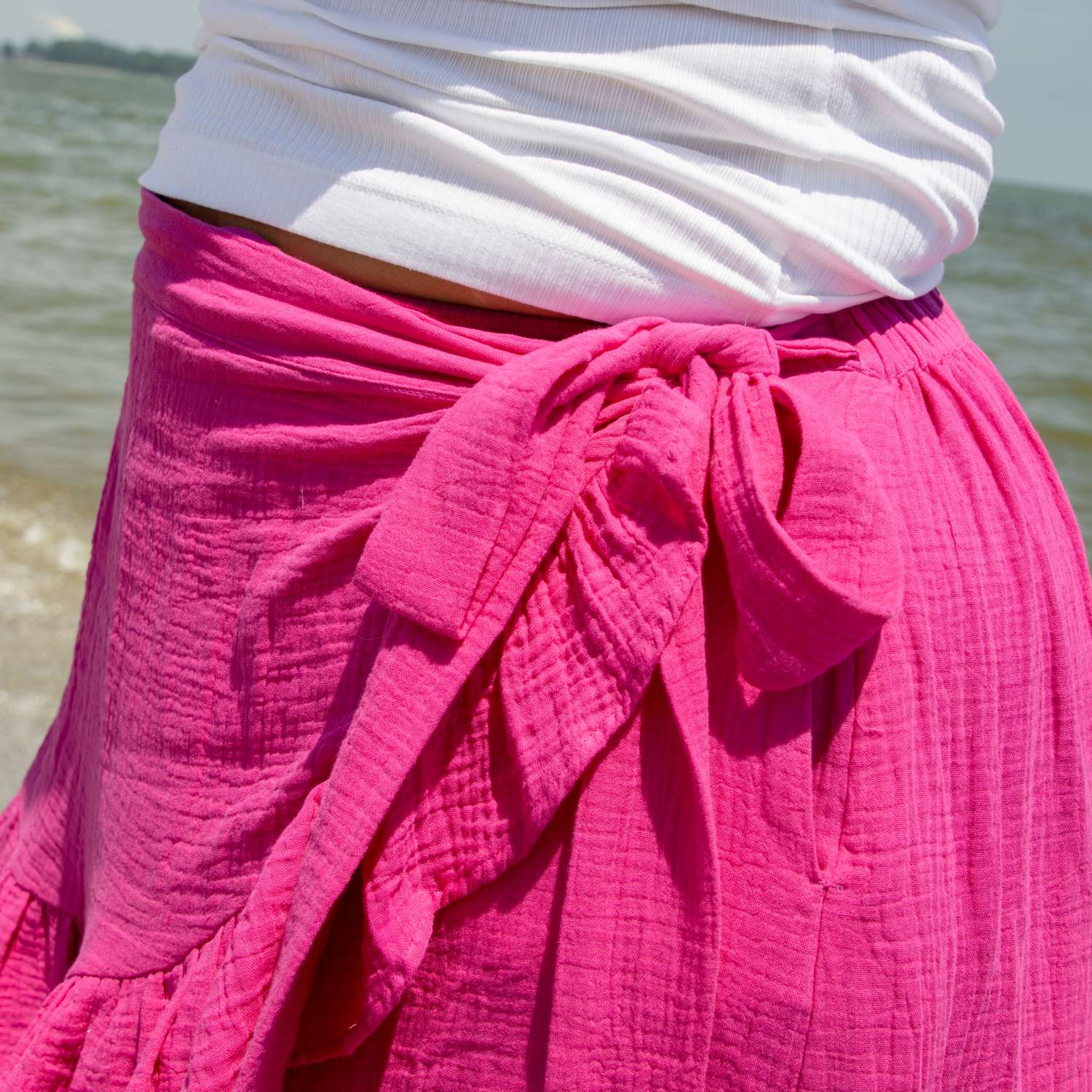 The Mary Cotton Gauze Skirt - Peony