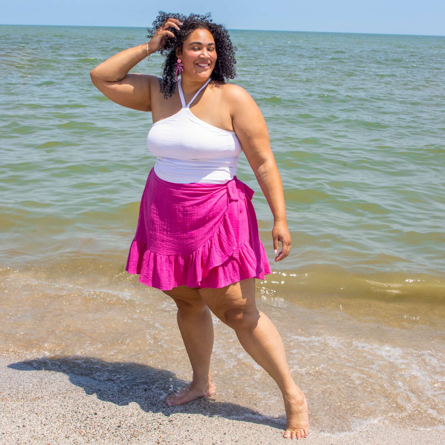 The Mary Cotton Gauze Skirt - Peony
