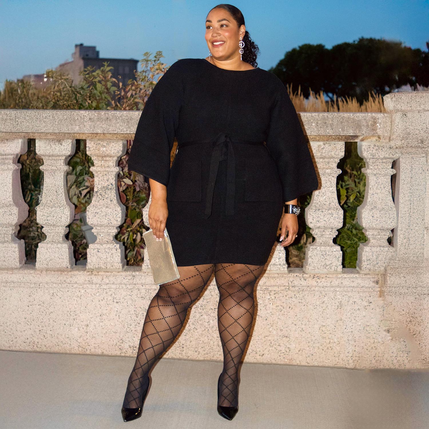 Black Cocoon Knit Mini Dress with Pockets | Snag – Snag Australia