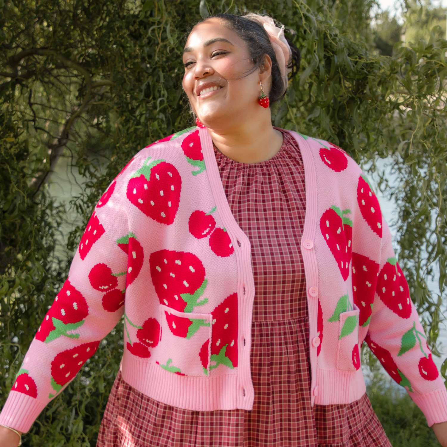 Cotton Cardigan - Strawberry