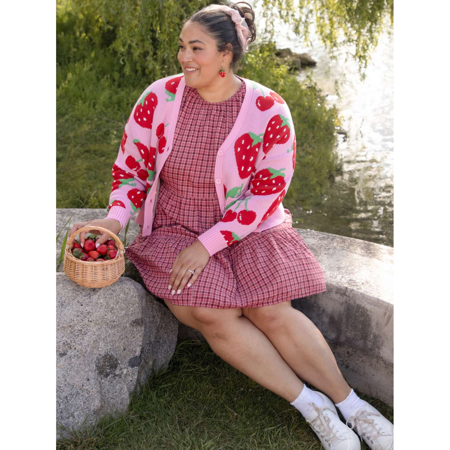 Cotton Cardigan - Strawberry