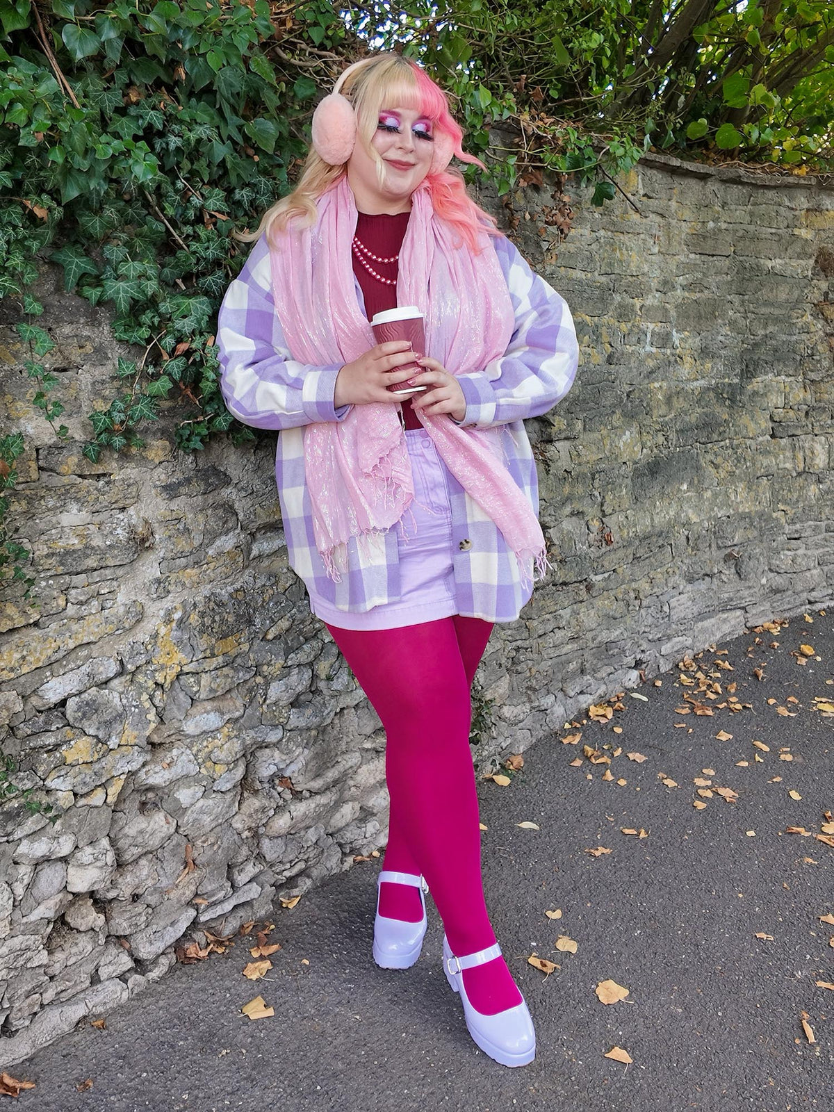 120 Denier Super-Opaque Tights - Raspberry Pie