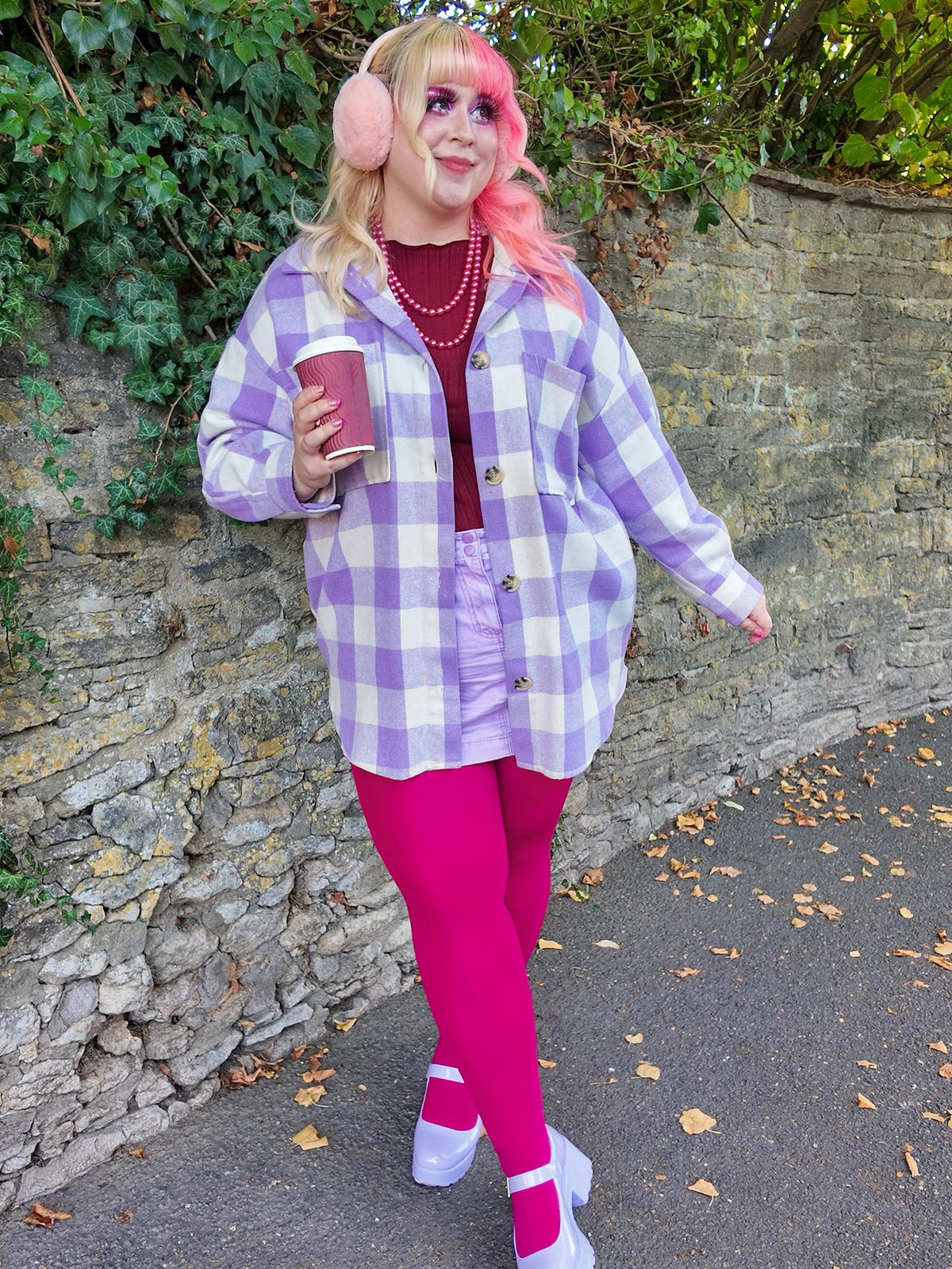 120 Denier Super-Opaque Tights - Raspberry Pie