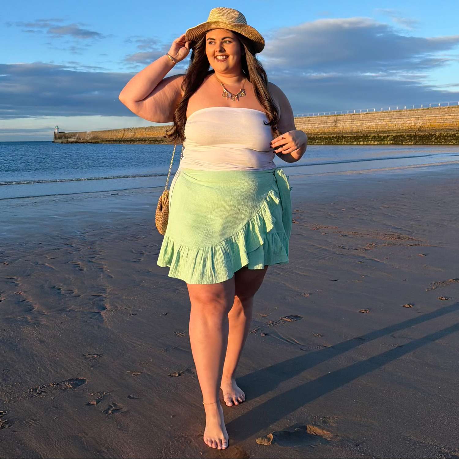 The Mary Cotton Gauze Skirt - Pistachio