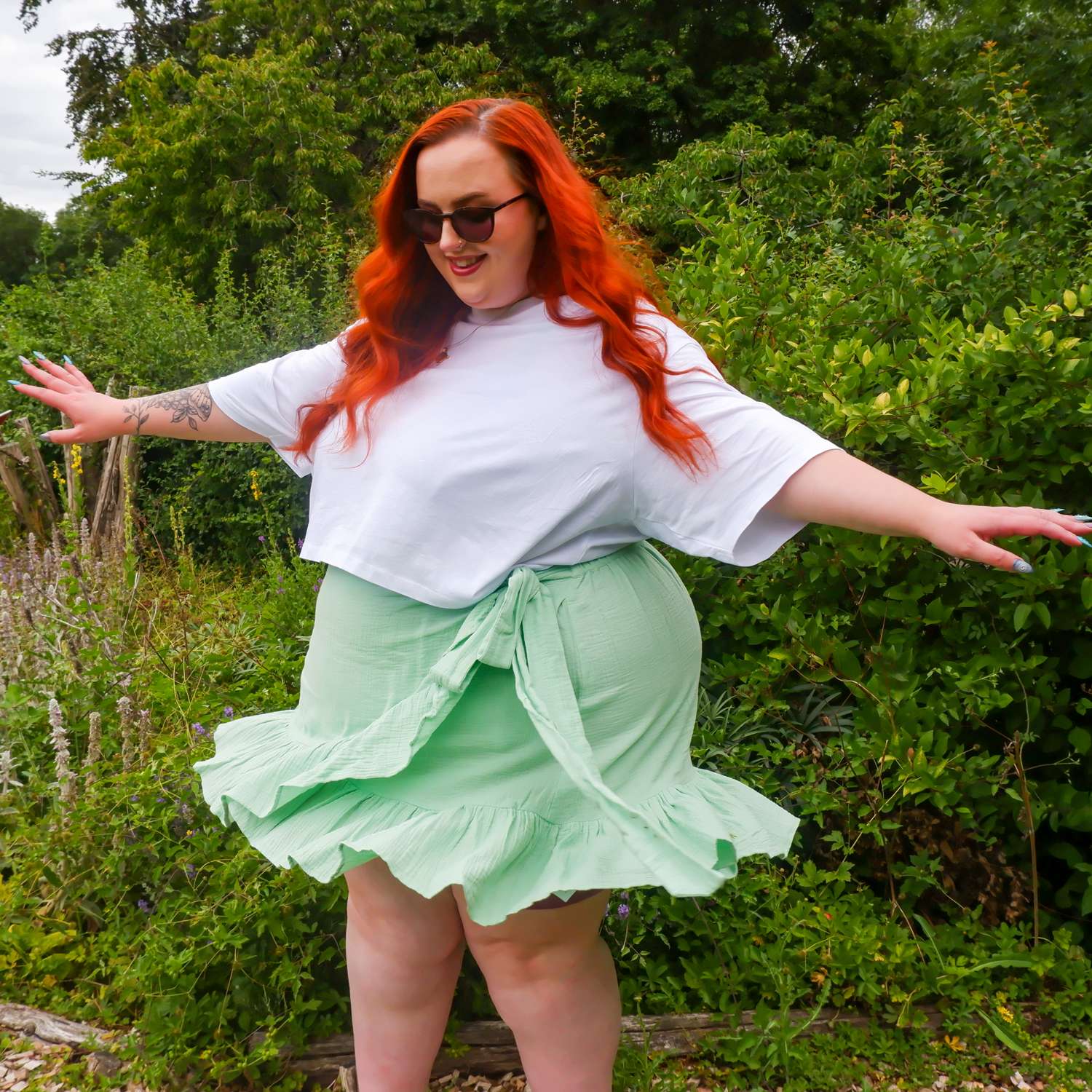 The Mary Cotton Gauze Skirt - Pistachio