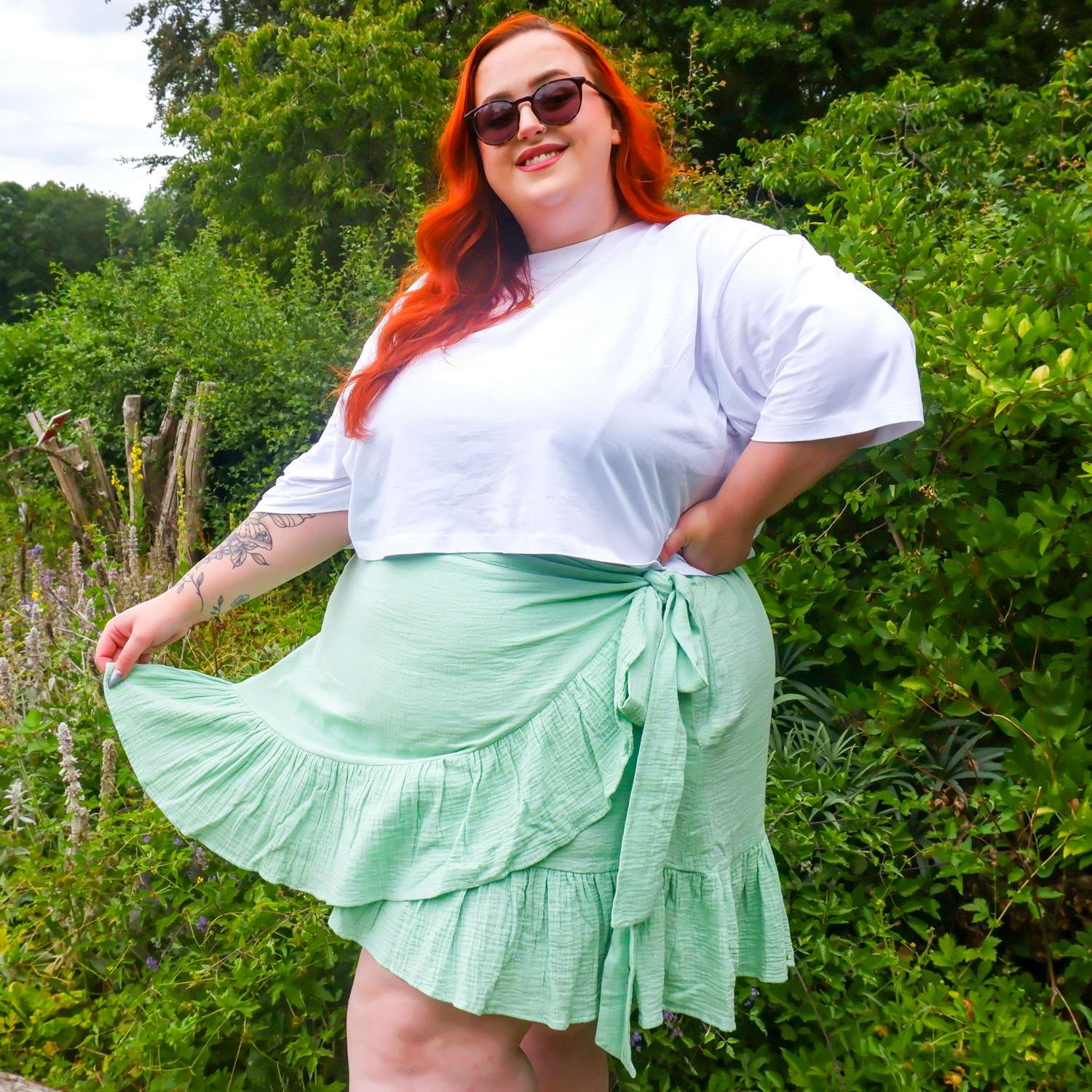 The Mary Cotton Gauze Skirt - Pistachio