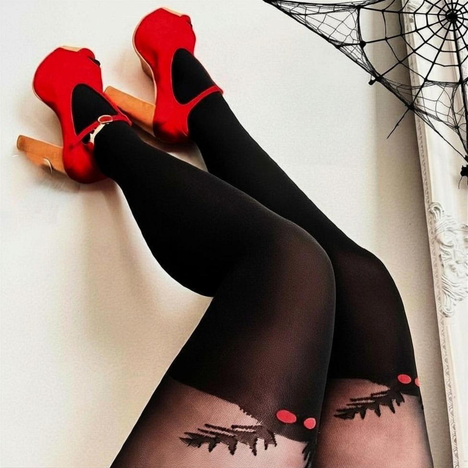 Halloween Tights - Mothman - Black