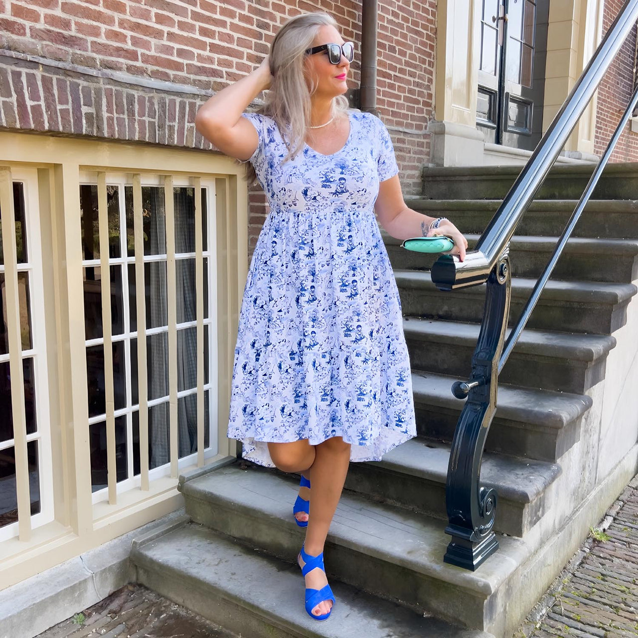 T-Shirt Tiered Dress - Passion au Jardin - L'Amour Rose