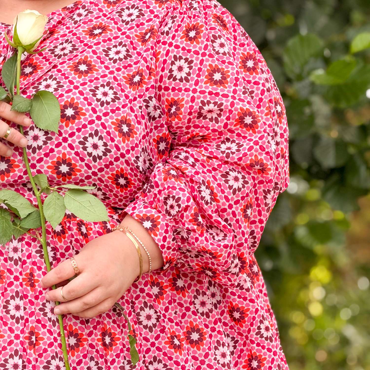The Gabriella Cotton Long Dress - Pink Pearl