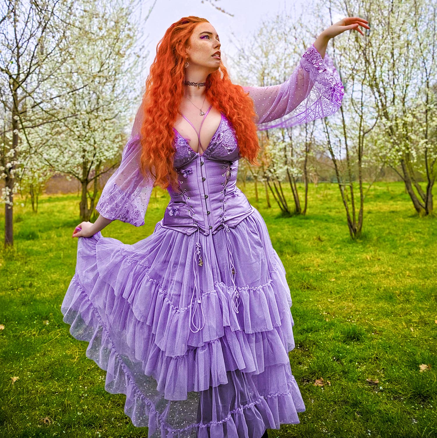 Lavender Fields Maxi Mesh Skirt | Alt Style | Snag Clothing – Snag