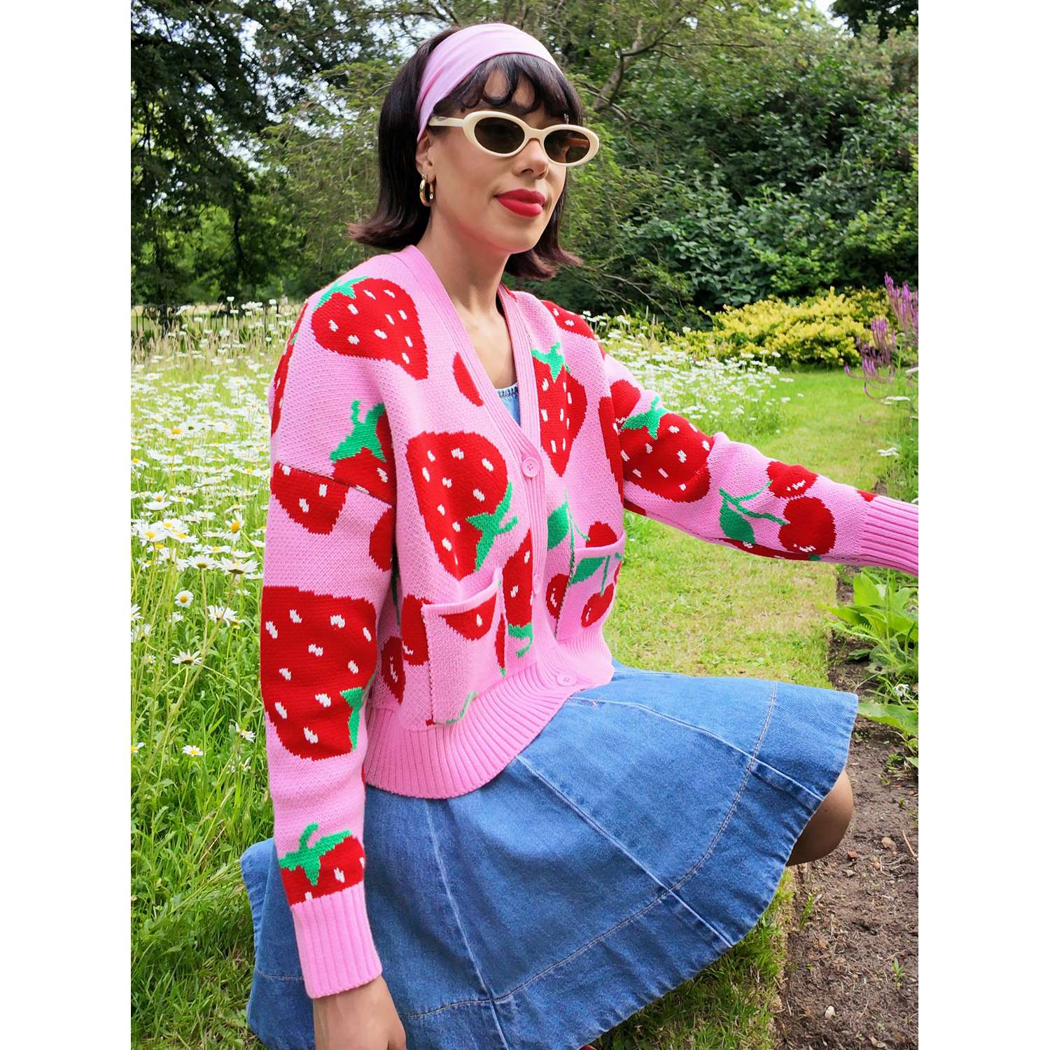 Cotton Cardigan - Strawberry