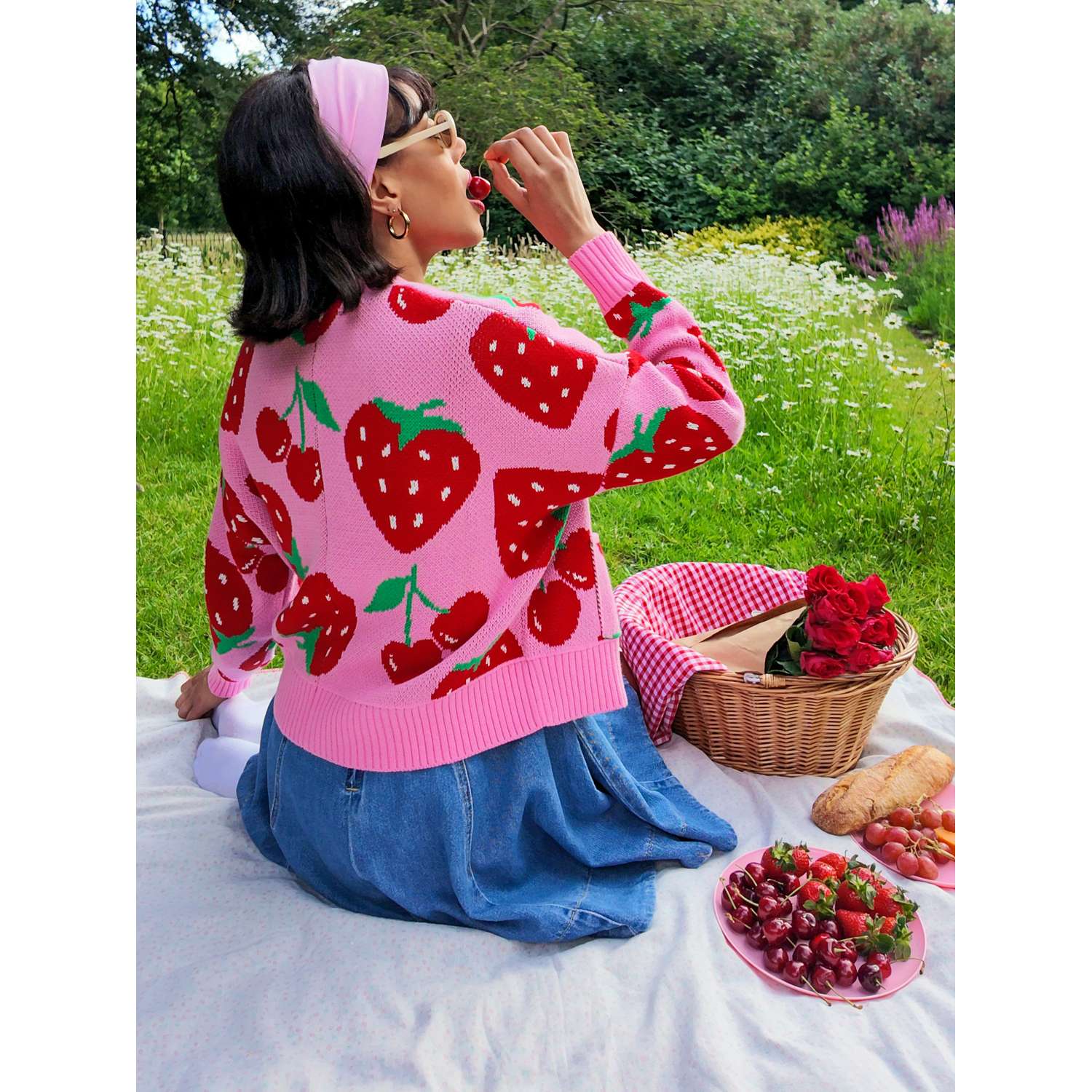 Cotton Cardigan - Strawberry