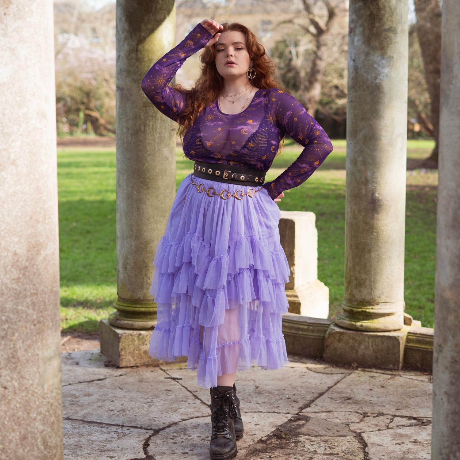 Lavender Fields Maxi Mesh Skirt | Alt Style | Snag Clothing – Snag